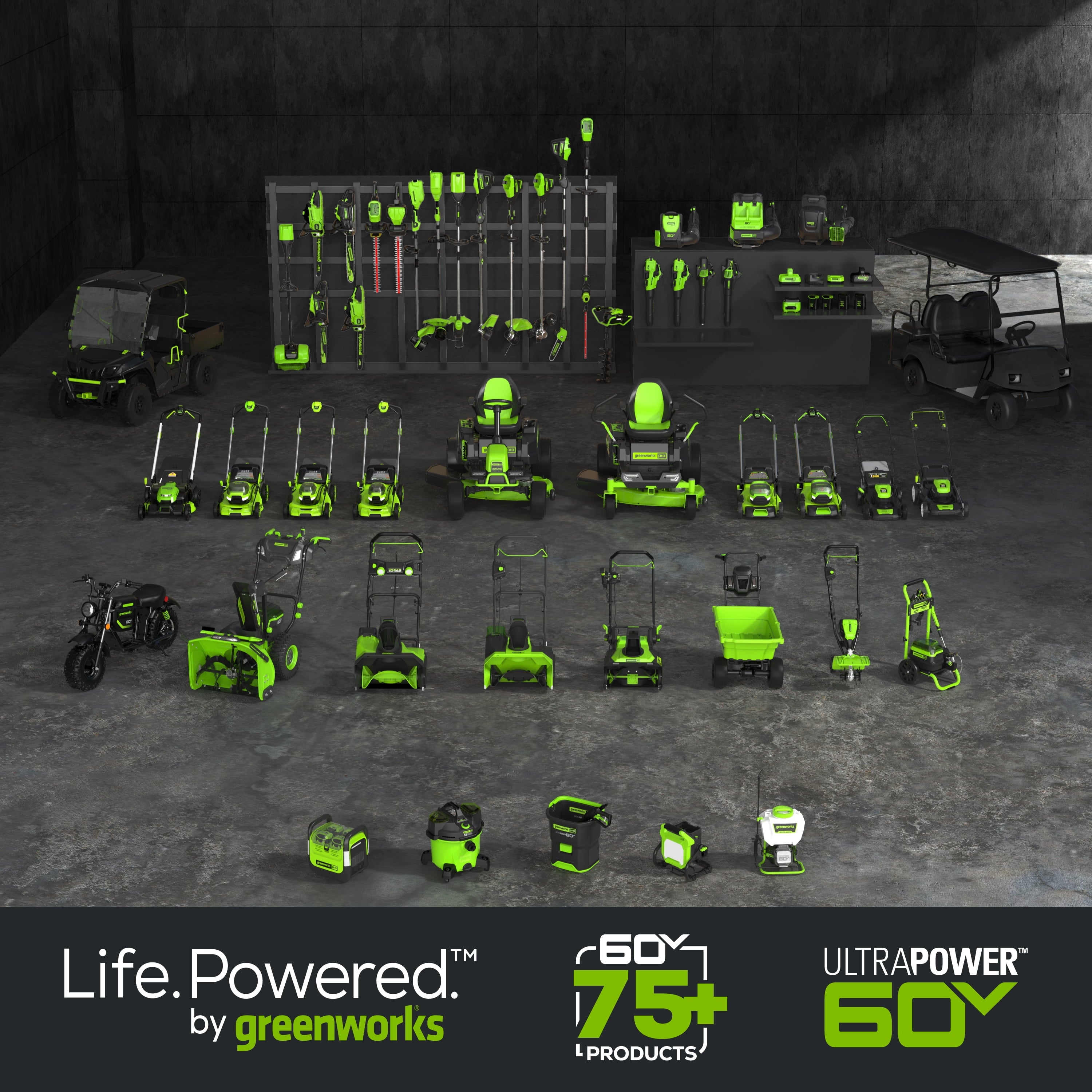 Greenworks 60V 42” Cordless Battery Crossover-Z Zero Turn Riding Lawn Mower with Six (6) 8Ah Batteries & Three (3) Dual Port Turbo Chargers 7409302