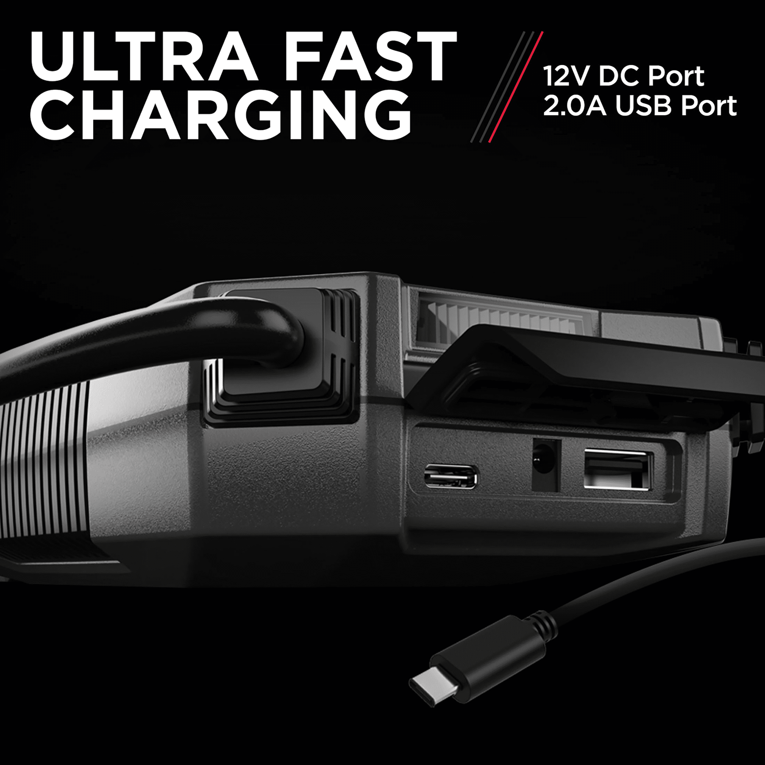 Schumacher 2500A Rugged Jump Starter and Portable Power Pack 12V DC car charger