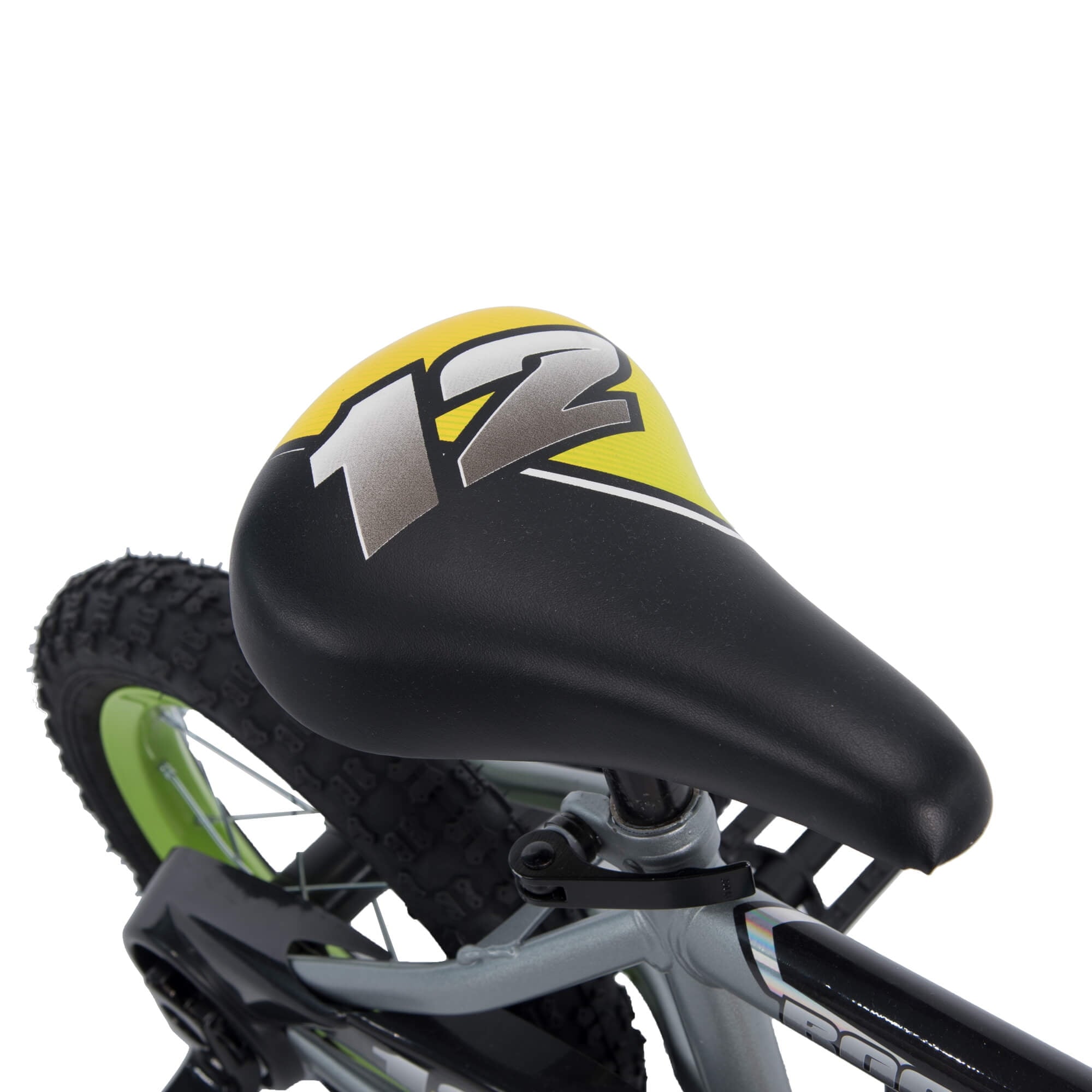 Huffy 12 in. Rock It Kids Bike, for Boys Ages 3 and up Years, Child, Grey Matte and Lime