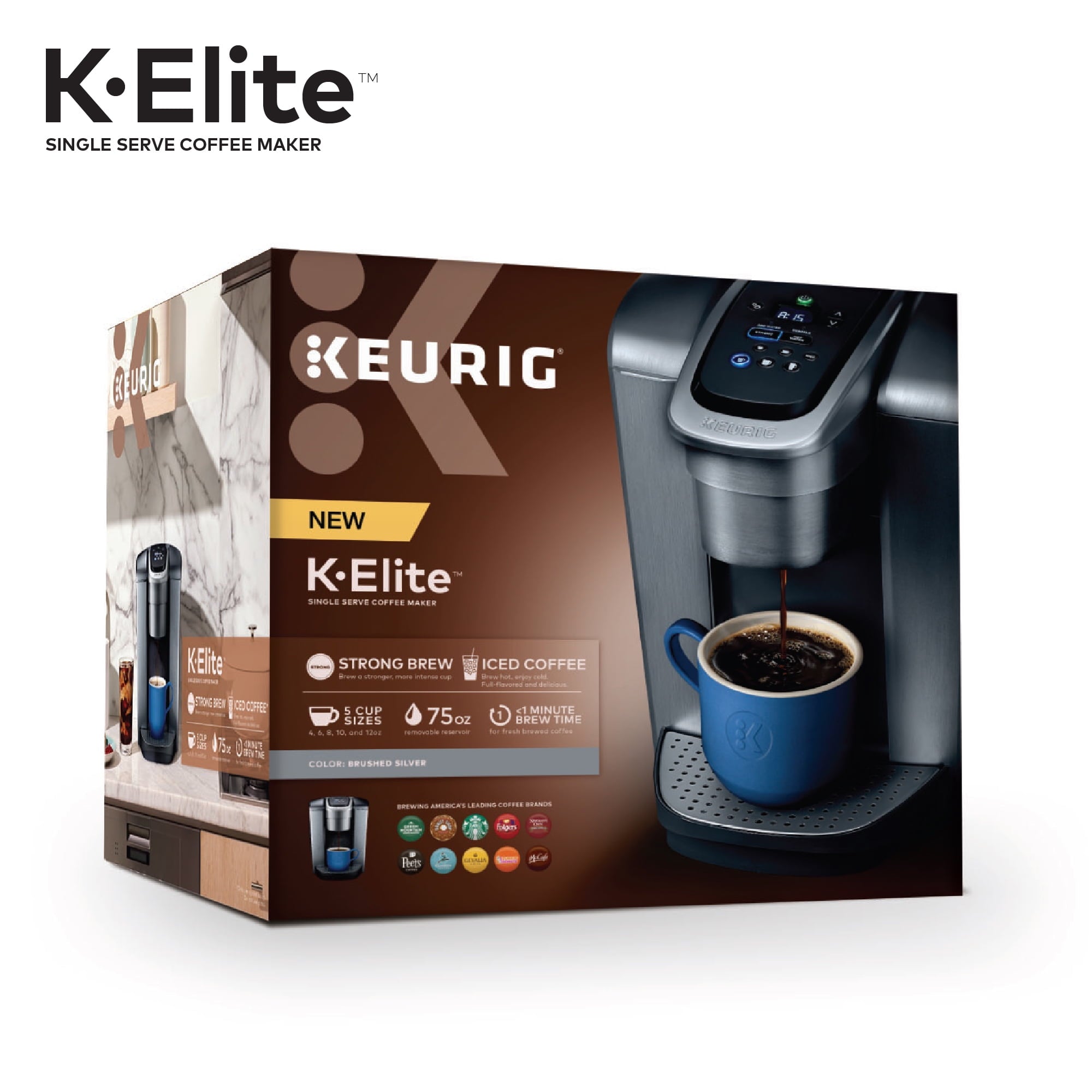 Keurig K-Elite Single-Serve K-Cup Pod Coffee Maker, Brushed Slate