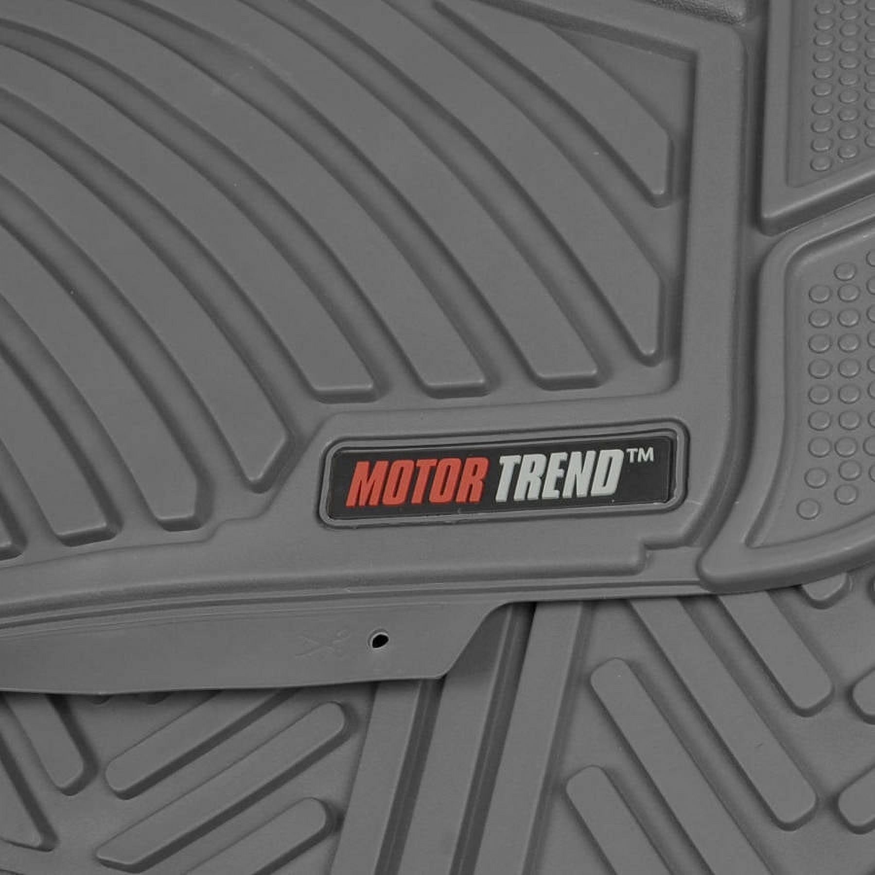 Motor Trend 100 Percent Odorless Car Floor Mats with Standard Trunk Cargo Mat, 4 Pieces Rubber Protection, Black Beige Gray