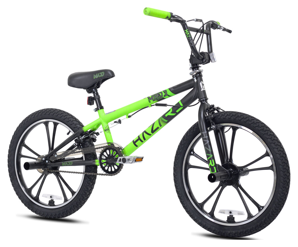 Kent Bicycle Maddgear 20" Hazard Mag Wheel Boy's BMX Child Bike, Green and Black