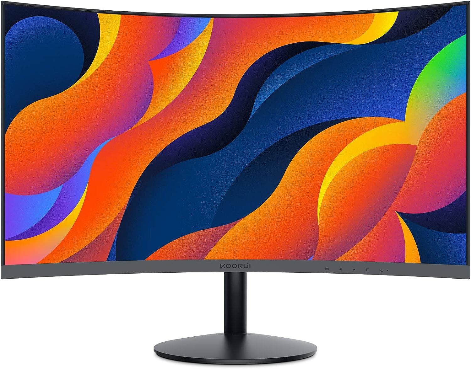KOORUI 27 inch Computer Monitor,IPS FHD (1920 x 1080) 75Hz 99% sRGB PC Desktop Gaming Monitors for Computer ,HDMI/VGA Port, Visioncare