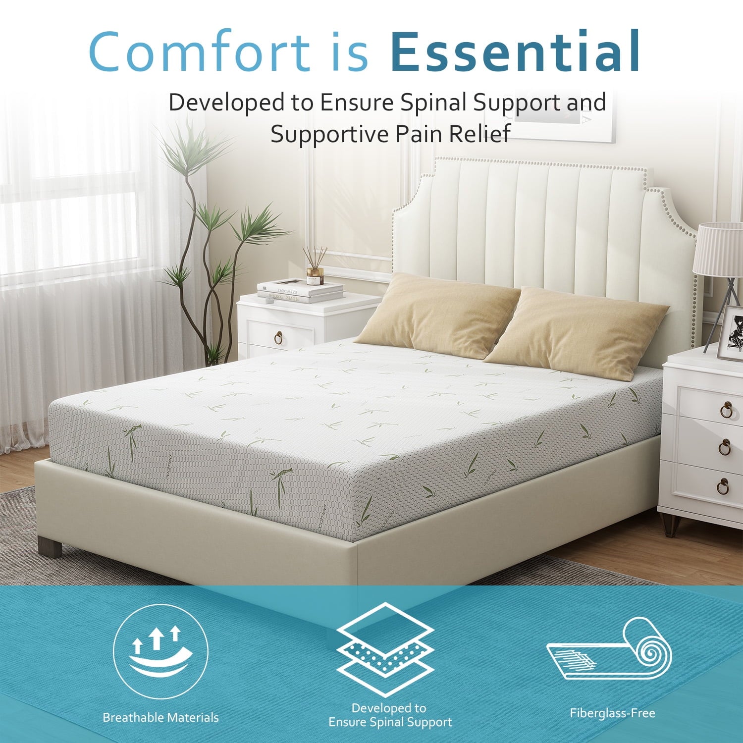 Twin Mattress, 6 inch Gel Memory Foam Mattress for Cool Sleep & Pressure Relief, Medium Firm Mattresses CertiPUR-US Certified Bed-in-a-Box