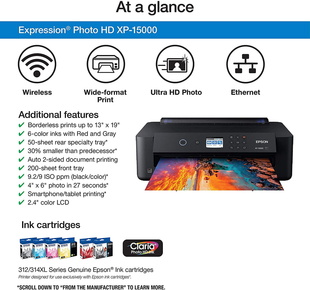 Epson Expression Photo HD XP-15000 Wireless Color Wide-Format Printer