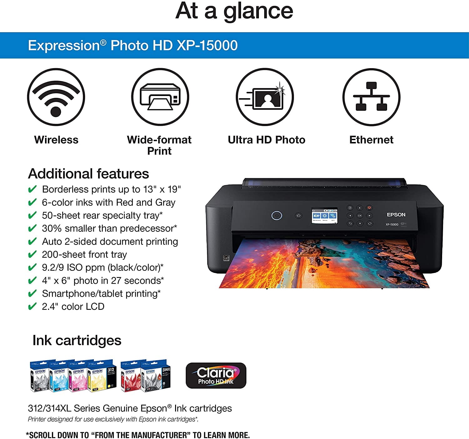Epson Expression Photo HD XP-15000 Wireless Color Wide-Format Printer