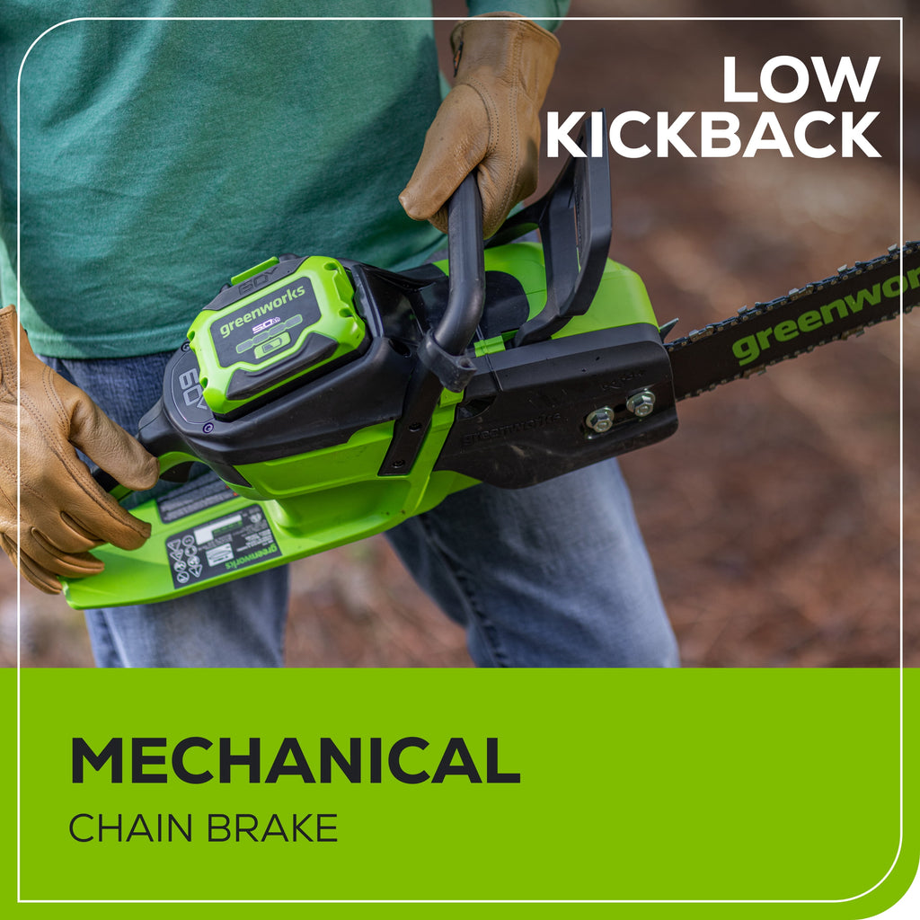 Greenworks 60V 18" 2.0kW Brushless Chainsaw with 4.0 Ah Battery & 3 Amp Charger 2028502