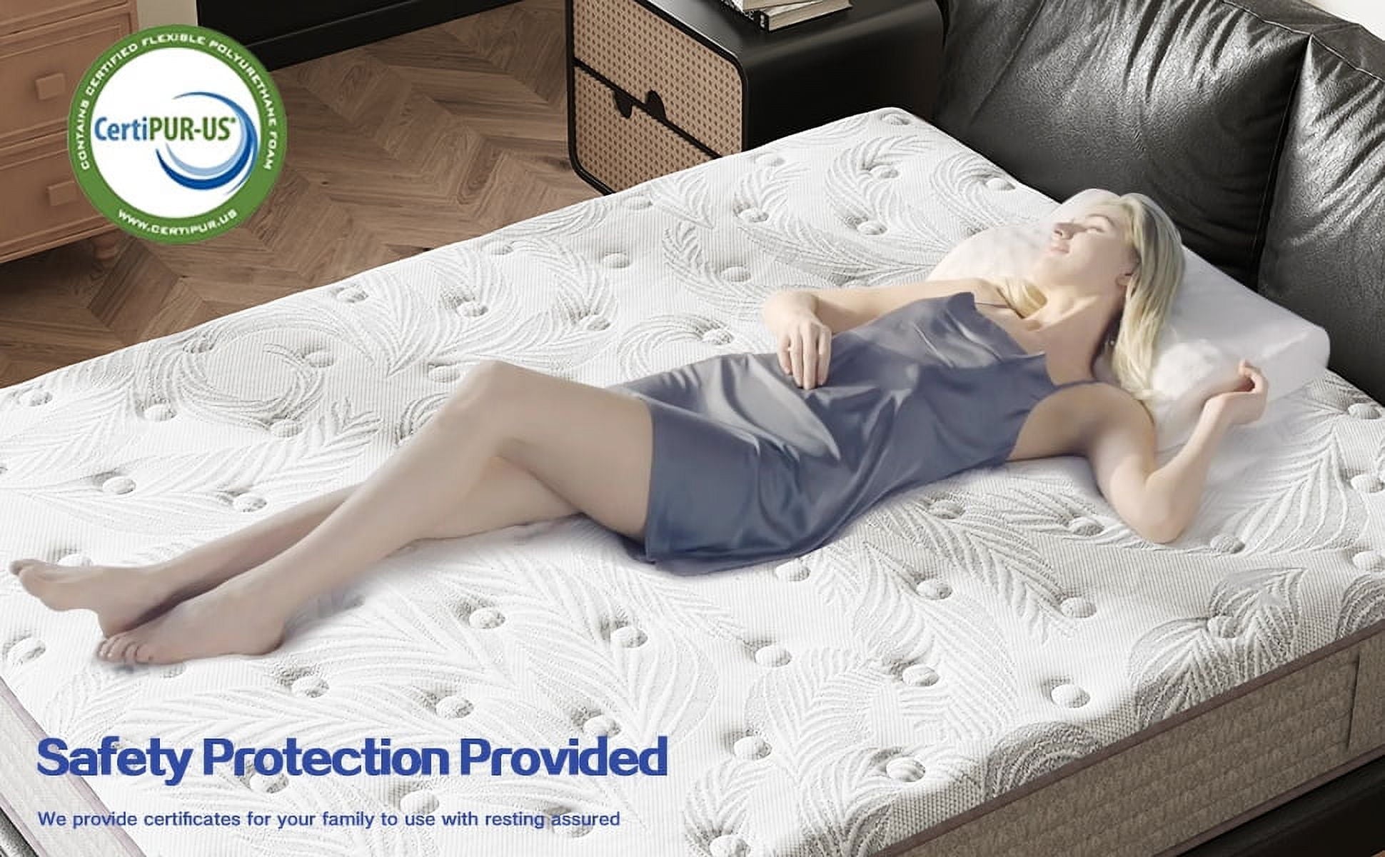KOW Hybrid Mattress 12" Full Size Gel Memory Foam Pocket Spring Mattress in a Box Medium Firm Adult