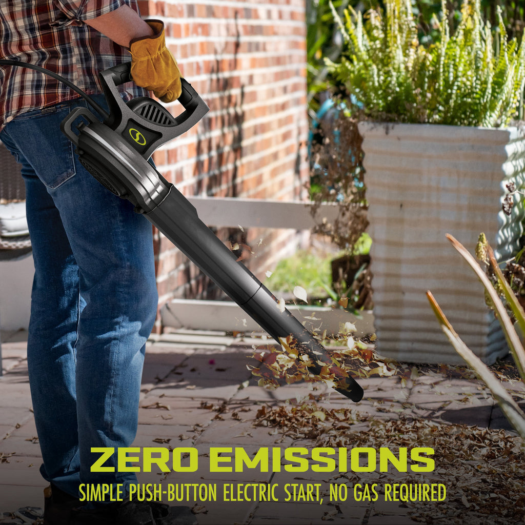 Sun Joe All-Purpose Electric Leaf Blower, 6-Amp, 155-mph, 260-CFM - Green