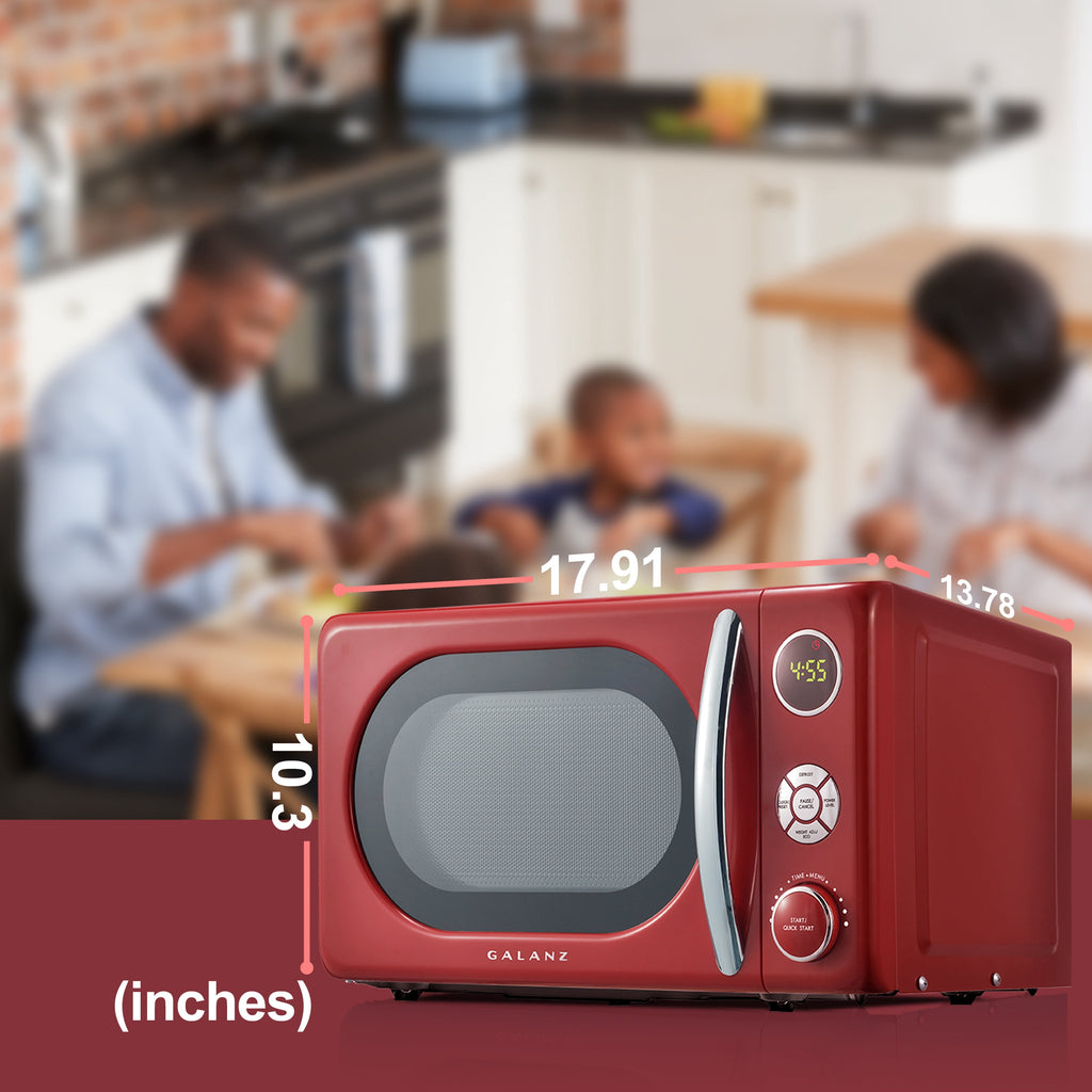Galanz 0.7 Cu. ft. Retro Countertop Microwave Oven, 700 Watts, Cream Color