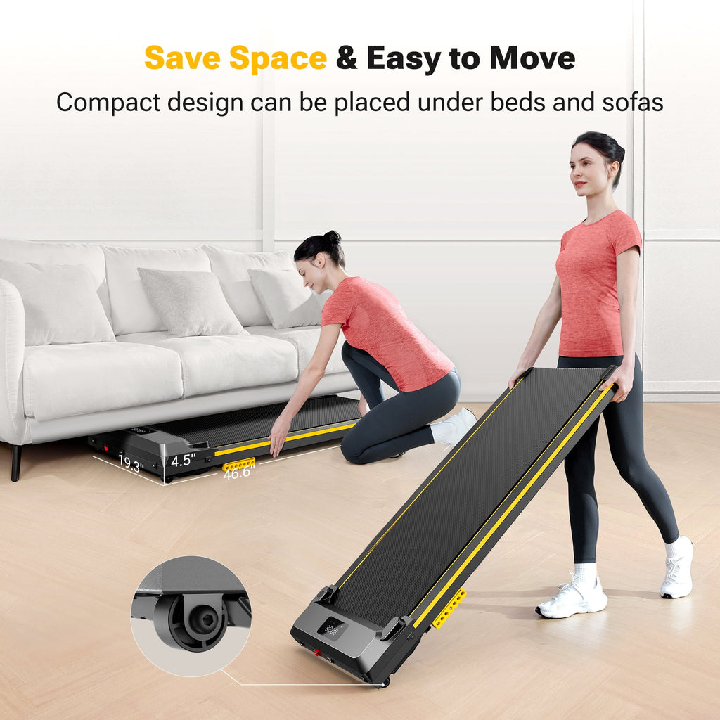 Walking Pad 2 in 1 Under Desk Treadmill with Remote Control Mini Portable Treadmill for Home Office