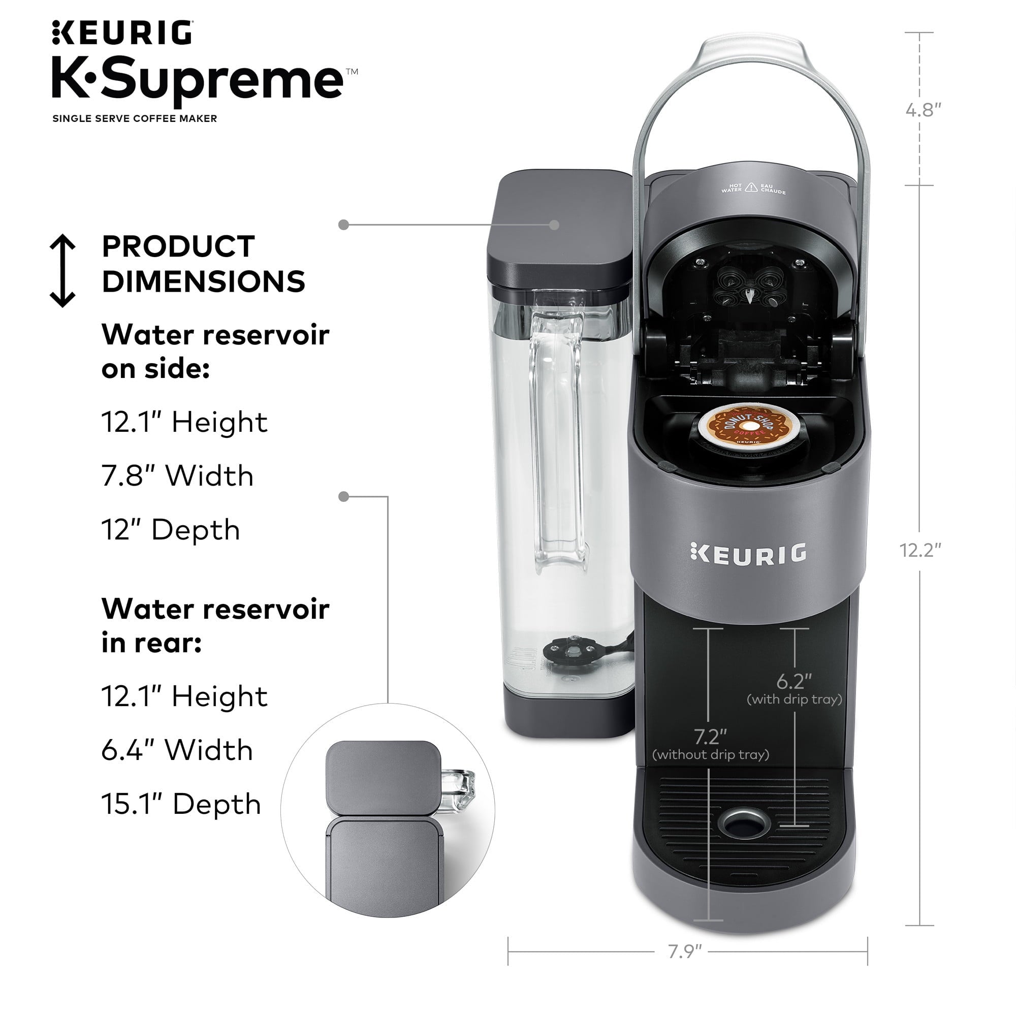 Keurig K-Supreme Single-Serve K-Cup Pod Coffee Maker, Black