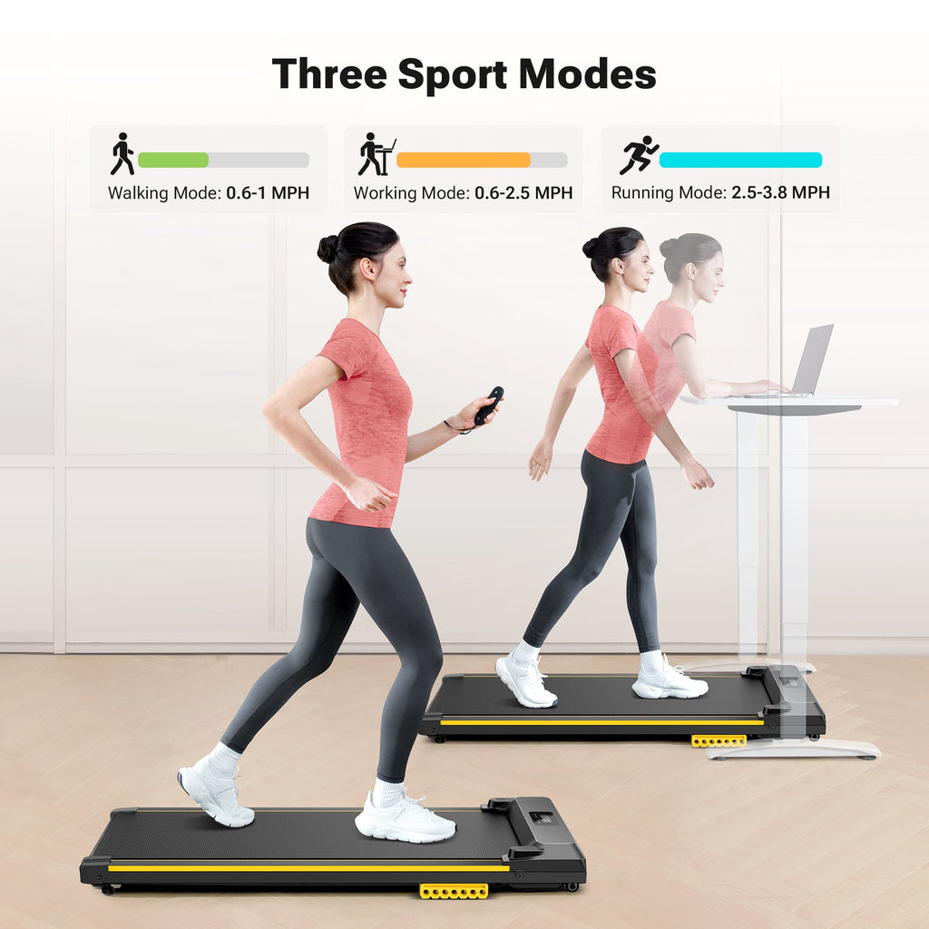 Walking Pad 2 in 1 Under Desk Treadmill with Remote Control Mini Portable Treadmill for Home Office