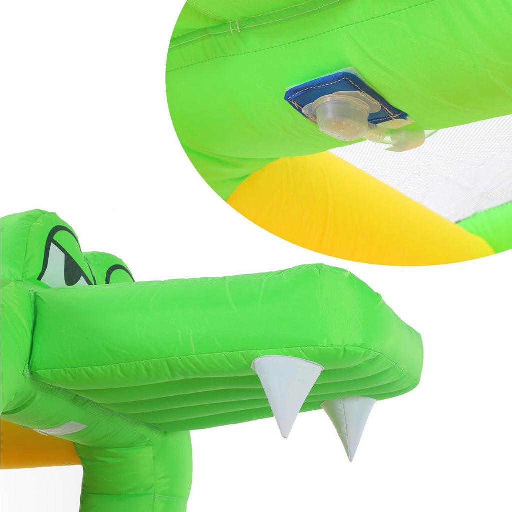 Inflatable Bounce House with Spray Pool, 2 Water Guns, Climbing Wall, Basketball Hoop, and Inflatable Water Slide with UL Air Blower, (Gift for Kids), Polyester, Child, Teen, Toddler