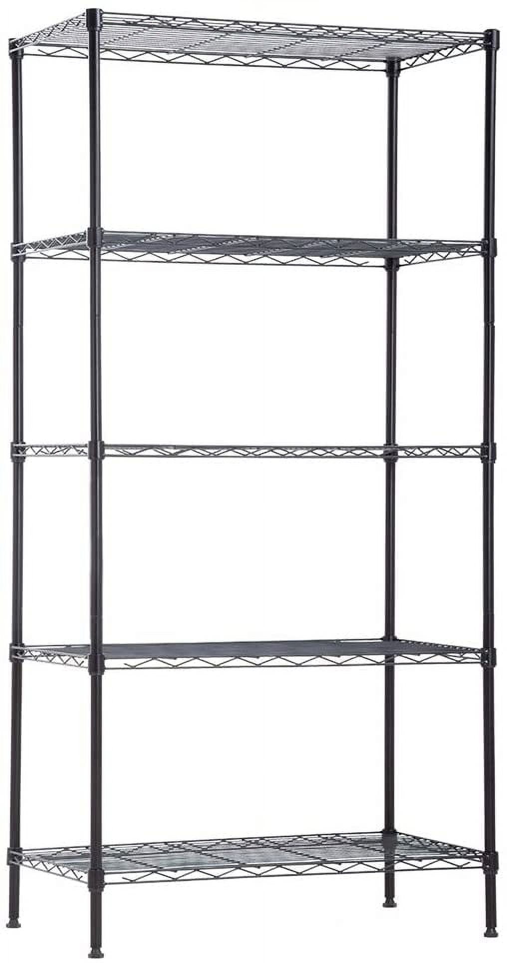 BestMassage Heavy Duty 24"W x 14"D x 60"H 5-Shelf Metal Freestanding Shelves, Black