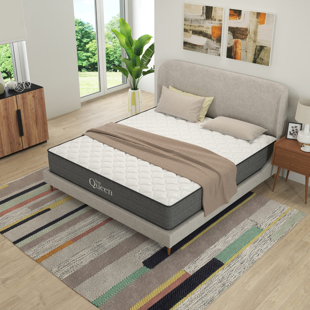 NapQueen Victoria 10" Medium Firm, Hybrid of Cooling Gel Infused Memory Foam and Pocket Spring Mattress, Queen Size