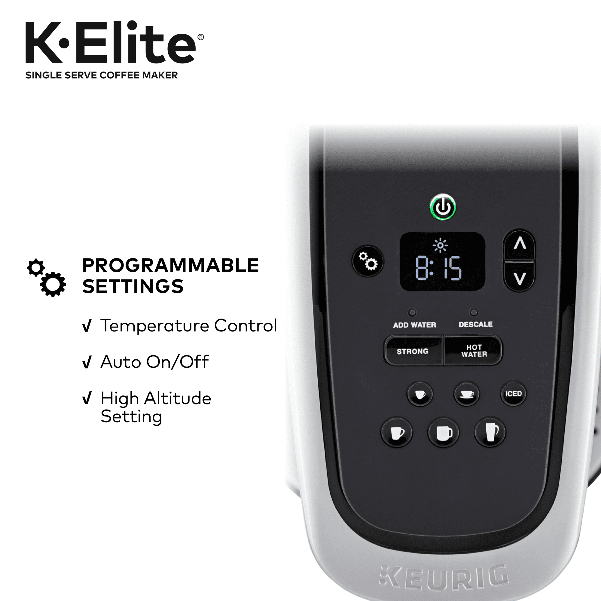 Keurig K-Elite Single-Serve K-Cup Pod Coffee Maker, Brushed Slate