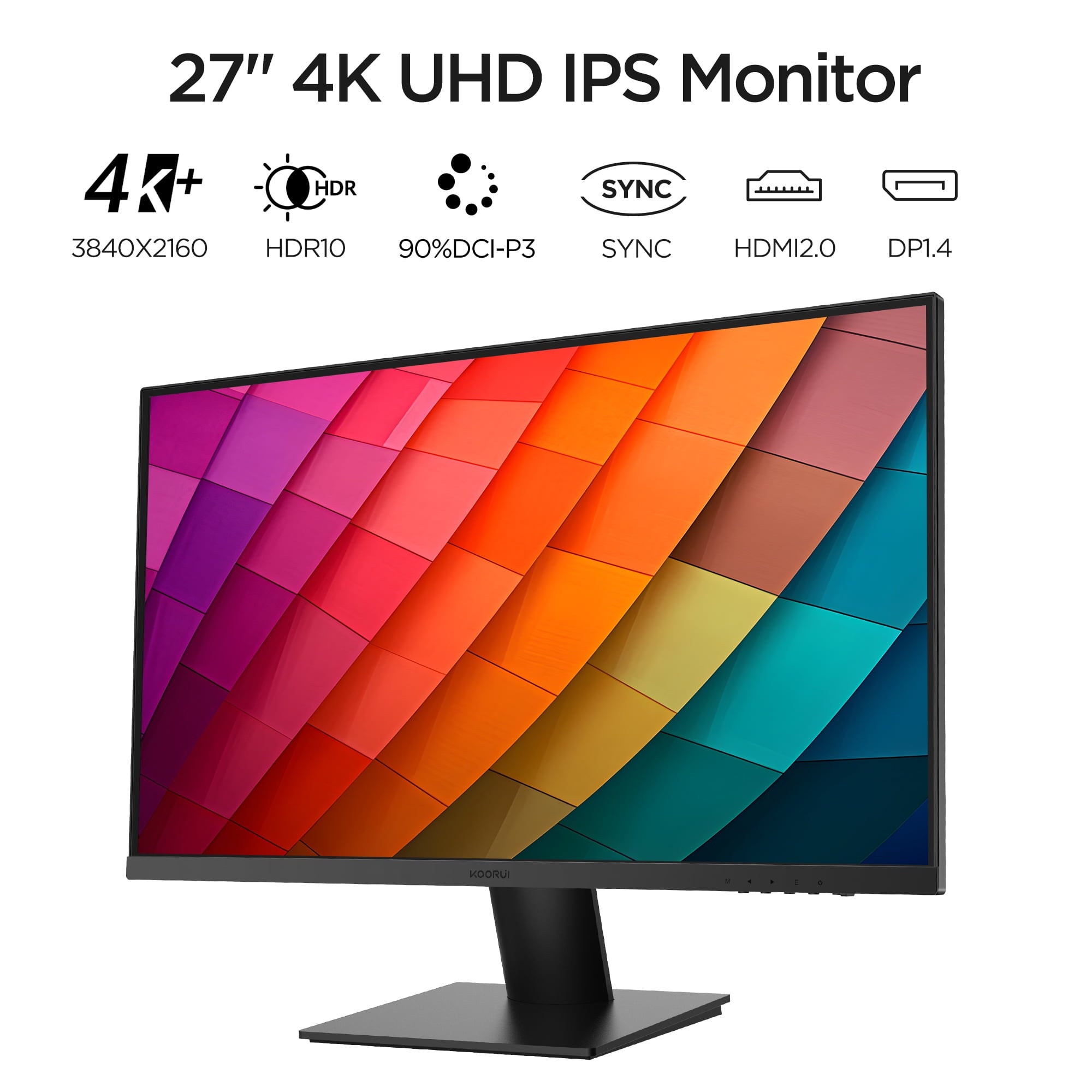 KOORUI 27 inch Computer Monitor,IPS FHD (1920 x 1080) 75Hz 99% sRGB PC Desktop Gaming Monitors for Computer ,HDMI/VGA Port, Visioncare