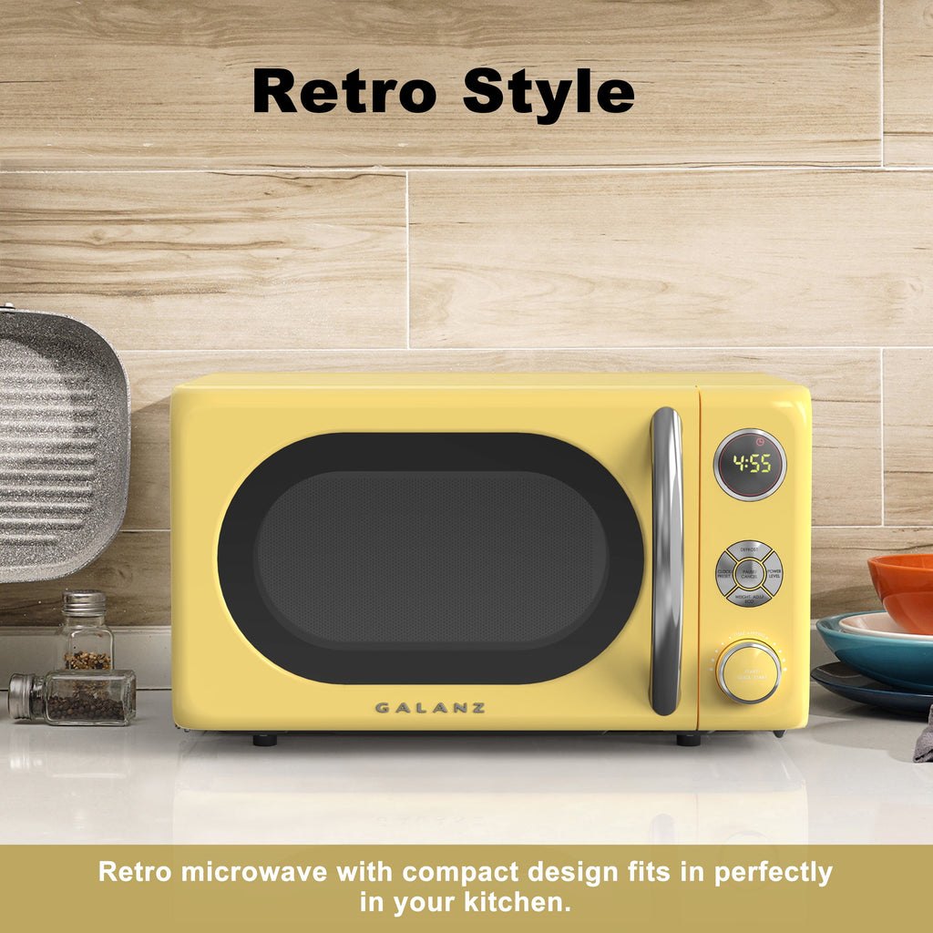 Galanz 0.7 Cu. ft. Retro Countertop Microwave Oven, 700 Watts, Cream Color