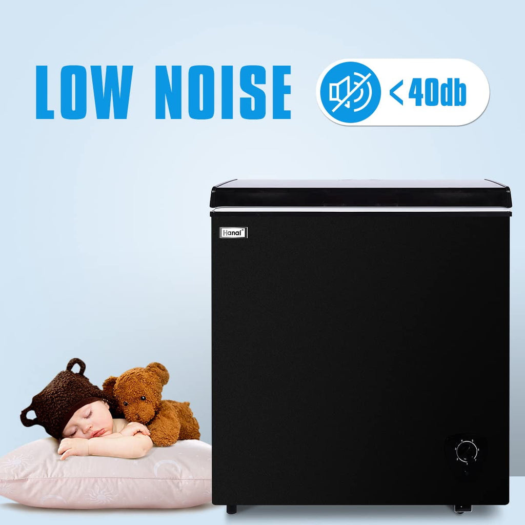 WANAI Chest Freezer 3.5 Cu ft,Small Chest Freezer,Upright Single Door Refrigerator,Black