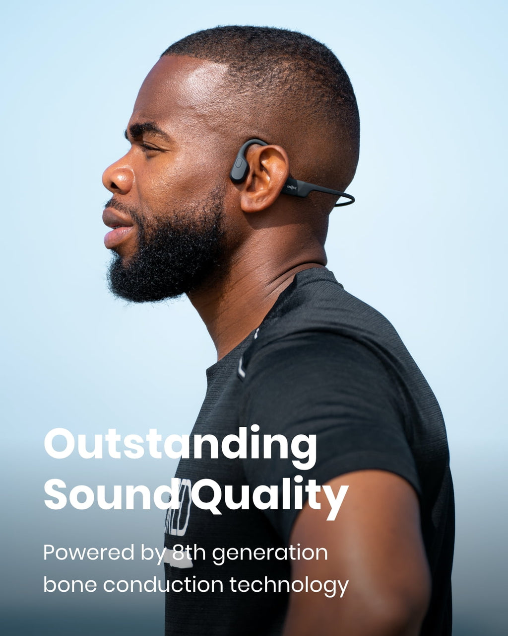 Shokz OpenRun Bone Conduction Waterproof Bluetooth Headphones for Sports with Cooling Wristband (Formerly Aeropex), Blue