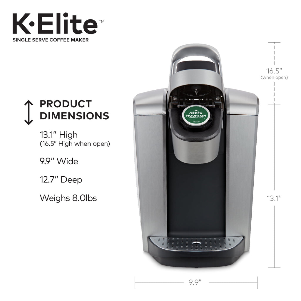 Keurig K-Elite Single-Serve K-Cup Pod Coffee Maker, Brushed Slate