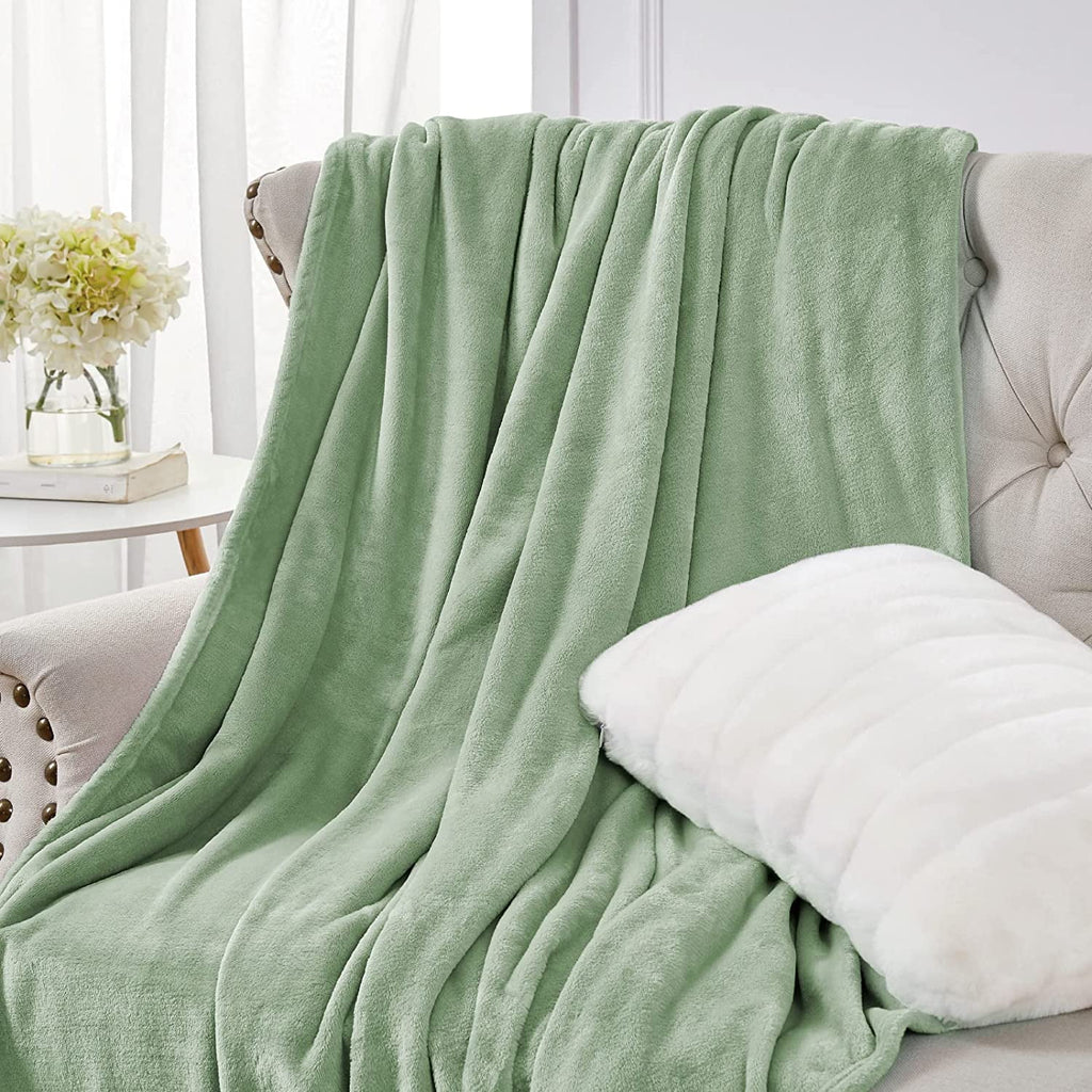 Walensee Ultra Soft Microplush Fleece Throw Blanket, 50" x 60", Orange, Machine Washable
