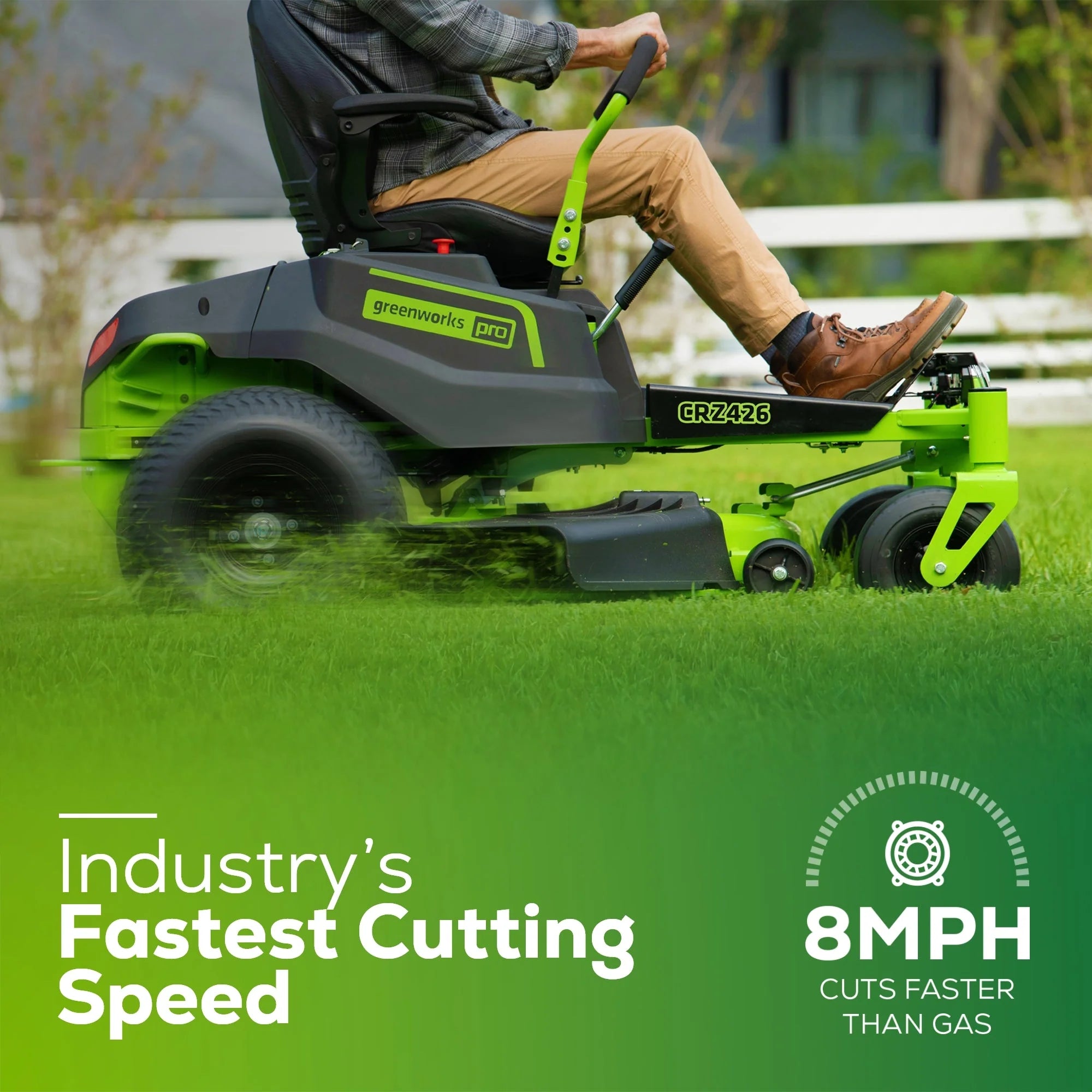 Greenworks 60V 42” Electric CrossoverZ Zero Turn Mower with (4) 8 Ah Batteries and (2) Dual Port Turbo Chargers