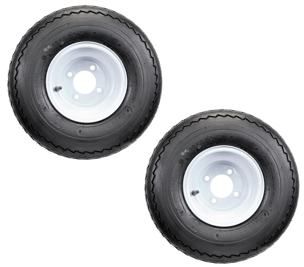 2-Pk eCustomrim 90002 Golf Cart Tires On Rims 18X8.50-8 18 x 8.50 x White 4 Lug