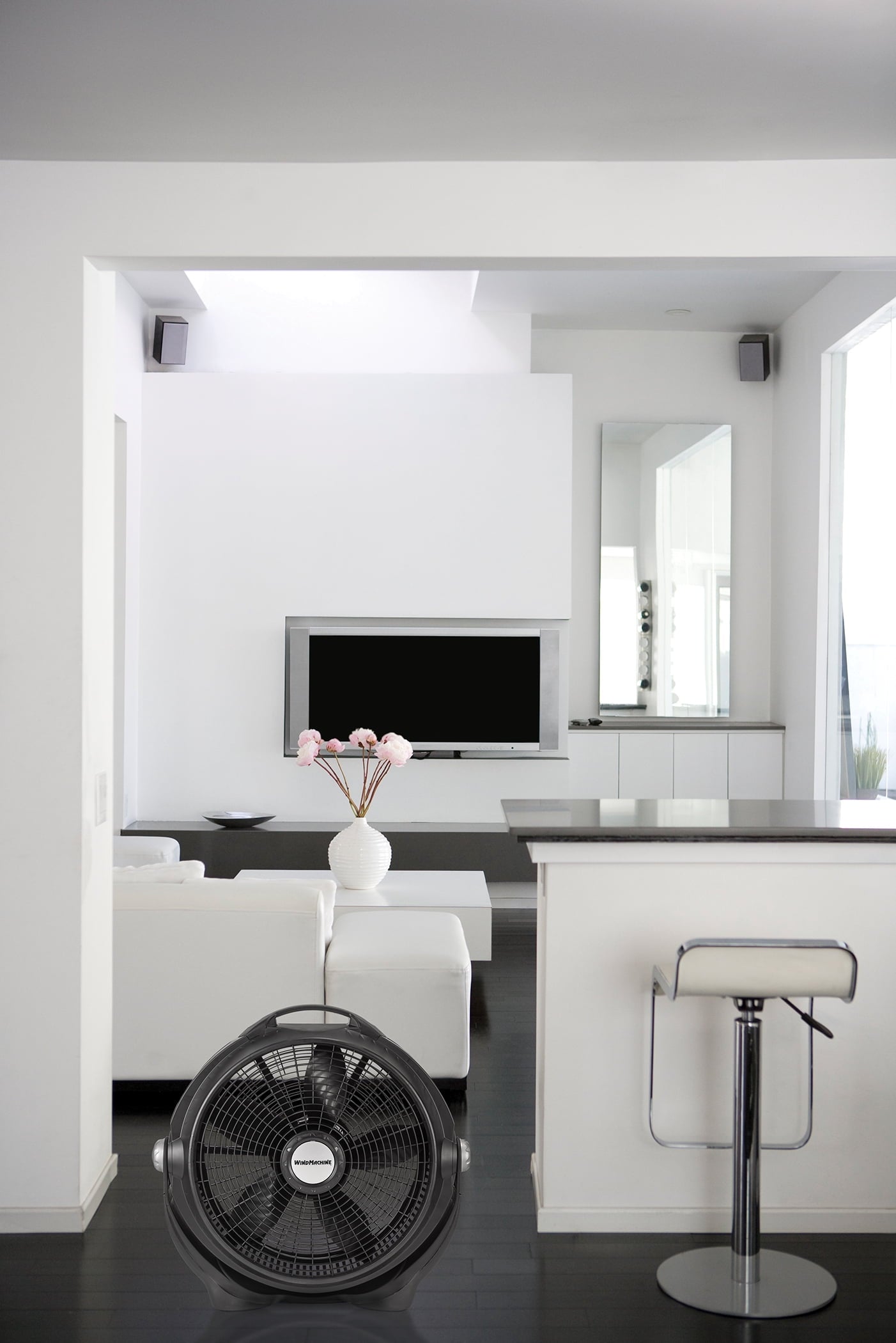 Lasko Wind Machine 20" Pivoting Floor Fan with 3 Speeds, 23" H, Gray, A20301, New