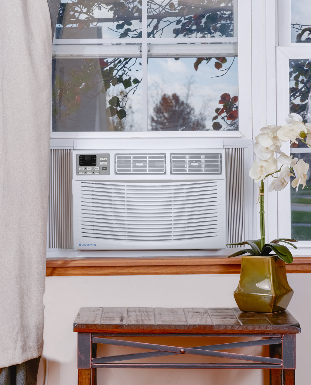 Cool-Living 12,000 BTU 115-Volt Window Air Conditioner with Digital Display and Remote, White