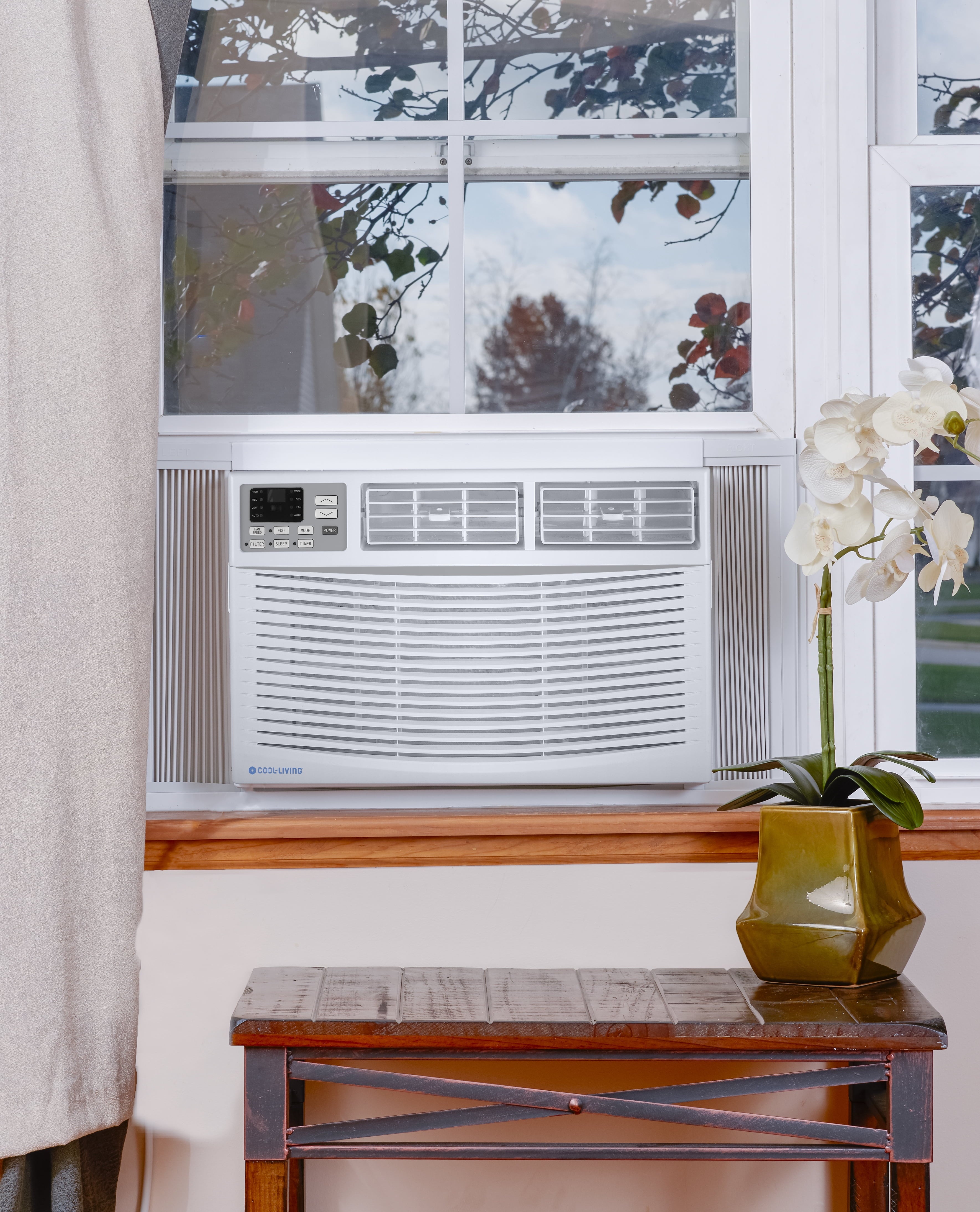 Cool-Living 12,000 BTU 115-Volt Window Air Conditioner with Digital Display and Remote, White