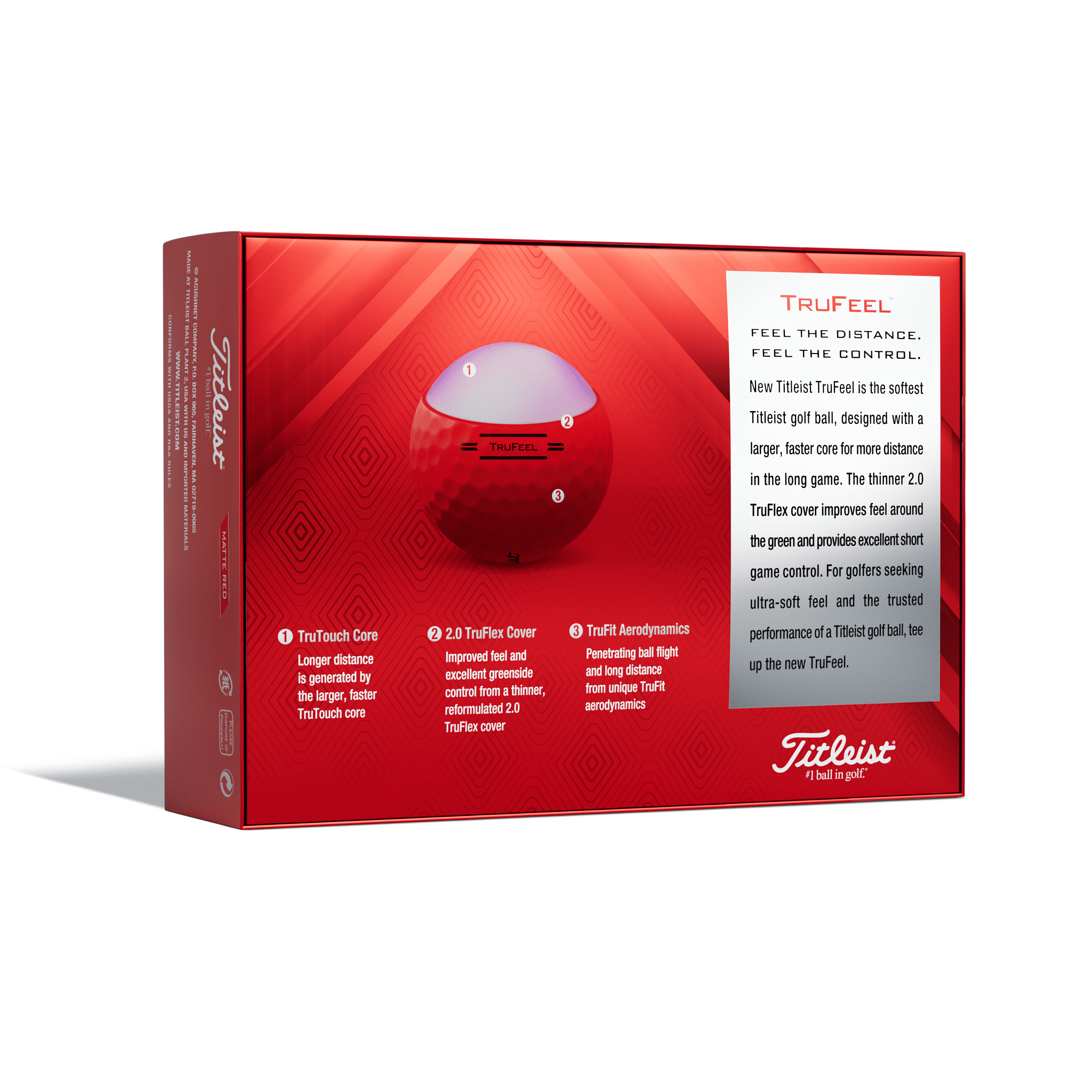 Titleist 2022 TruFeel Golf Balls, 12 Pack, White