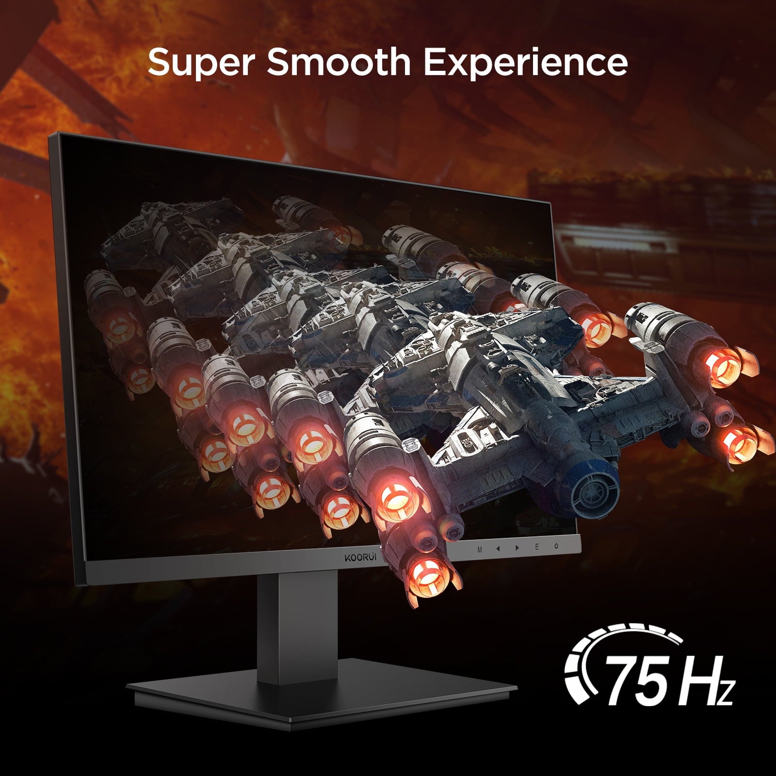 KOORUI 27 inch Computer Monitor,IPS FHD (1920 x 1080) 75Hz 99% sRGB PC Desktop Gaming Monitors for Computer ,HDMI/VGA Port, Visioncare
