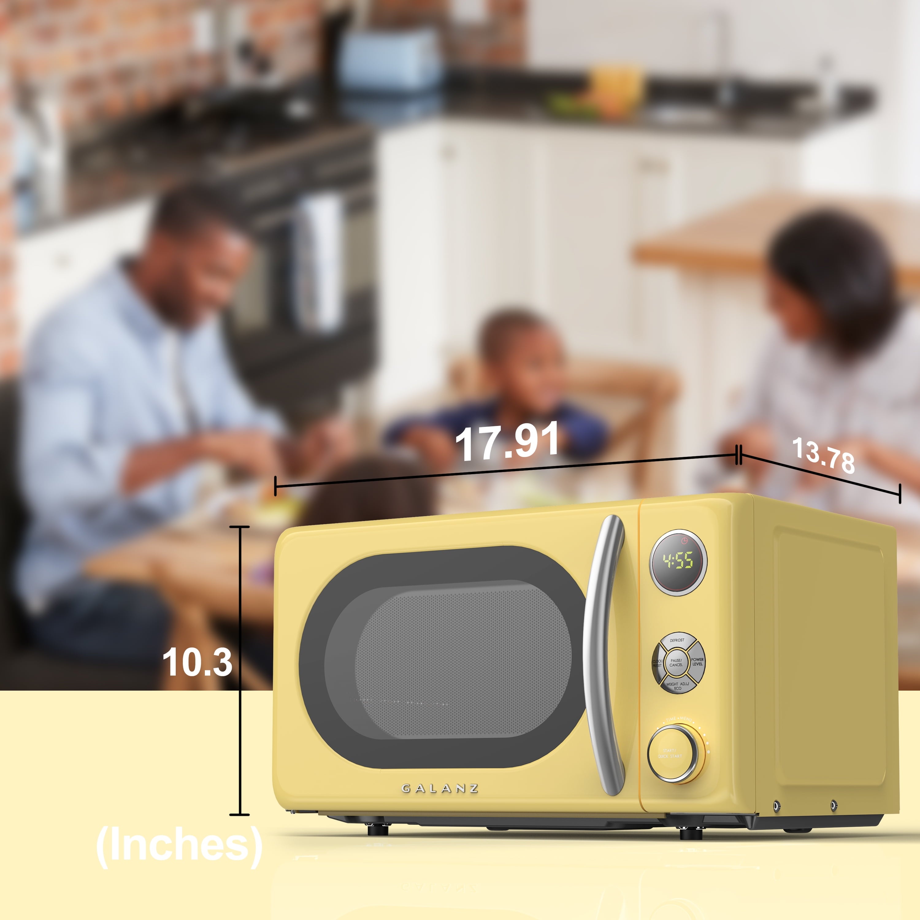 Galanz 0.7 Cu. ft. Retro Countertop Microwave Oven, 700 Watts, Cream Color