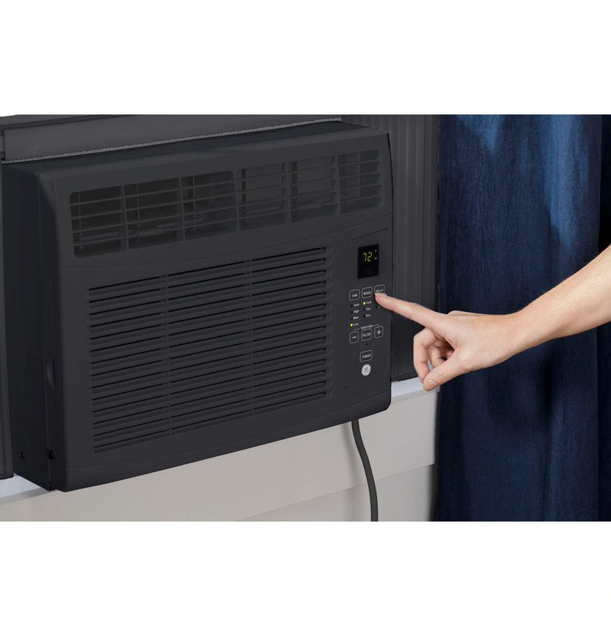 GE Appliances 5,000 BTU 115-Volt Electronic Window Air Conditioner with Remote and Eco Mode, Black, AHB05LZ