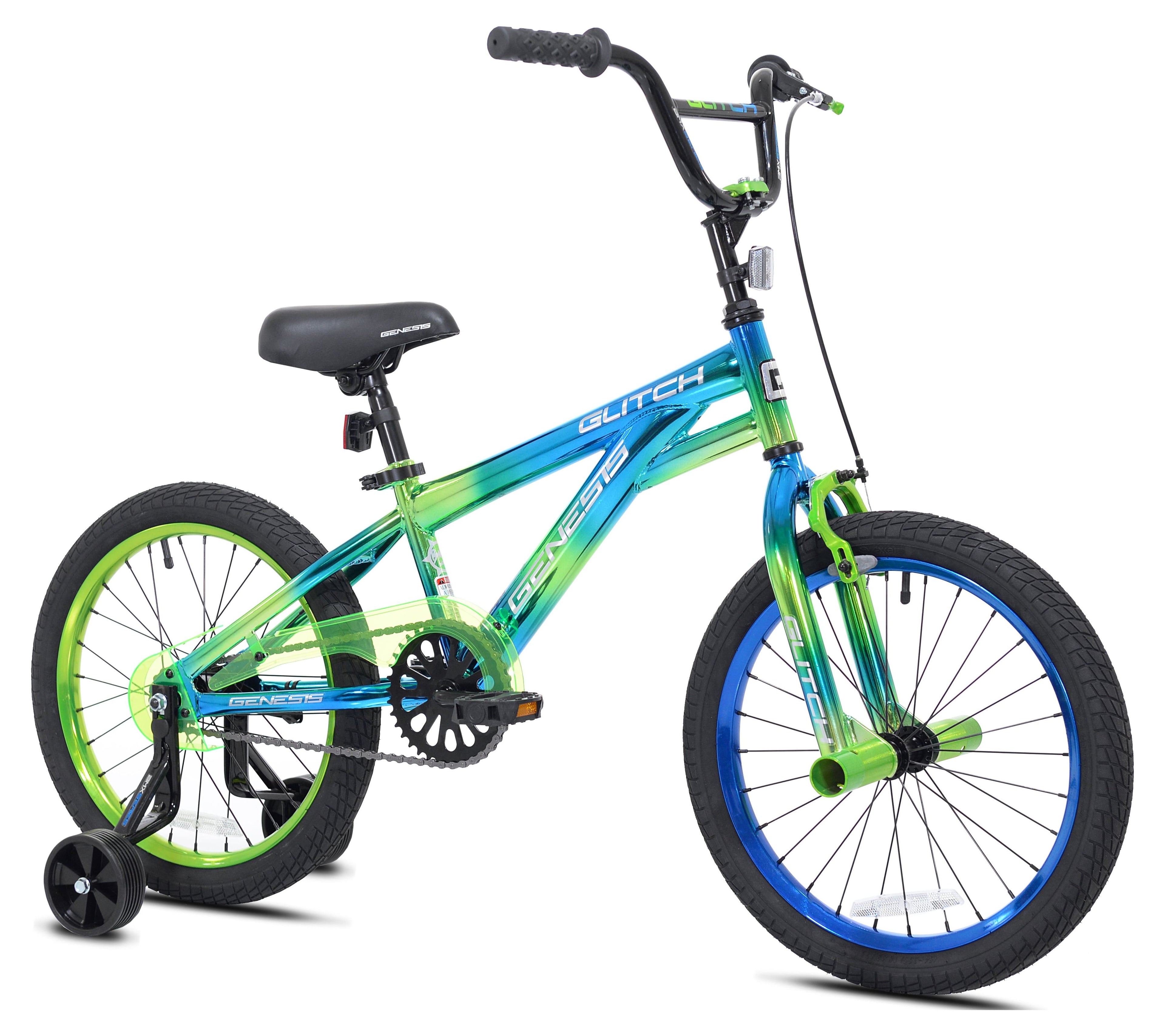 Genesis 18" Glitch Boy's BMX Bike, Blue/Green