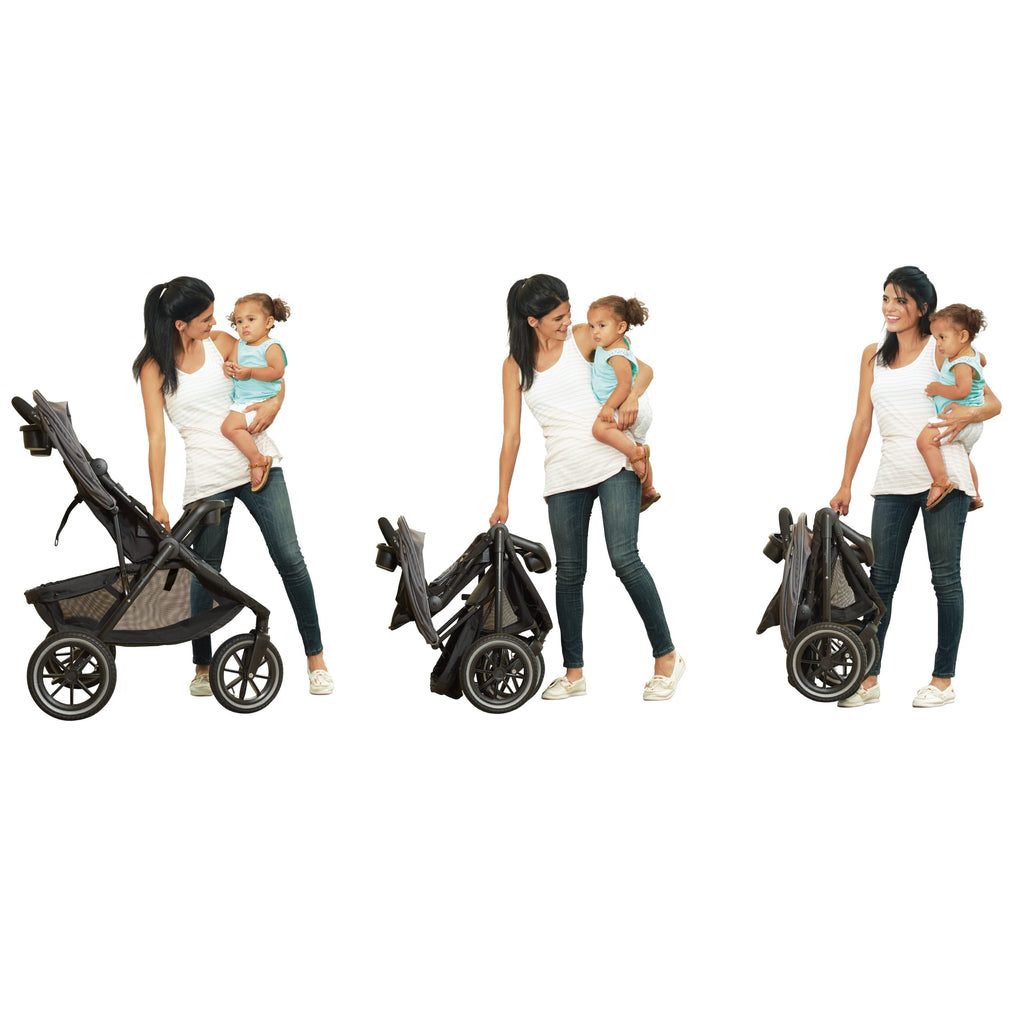 Folio3 Stroll & Jog Travel System with LiteMax Infant Car Seat (Avenue Gray)