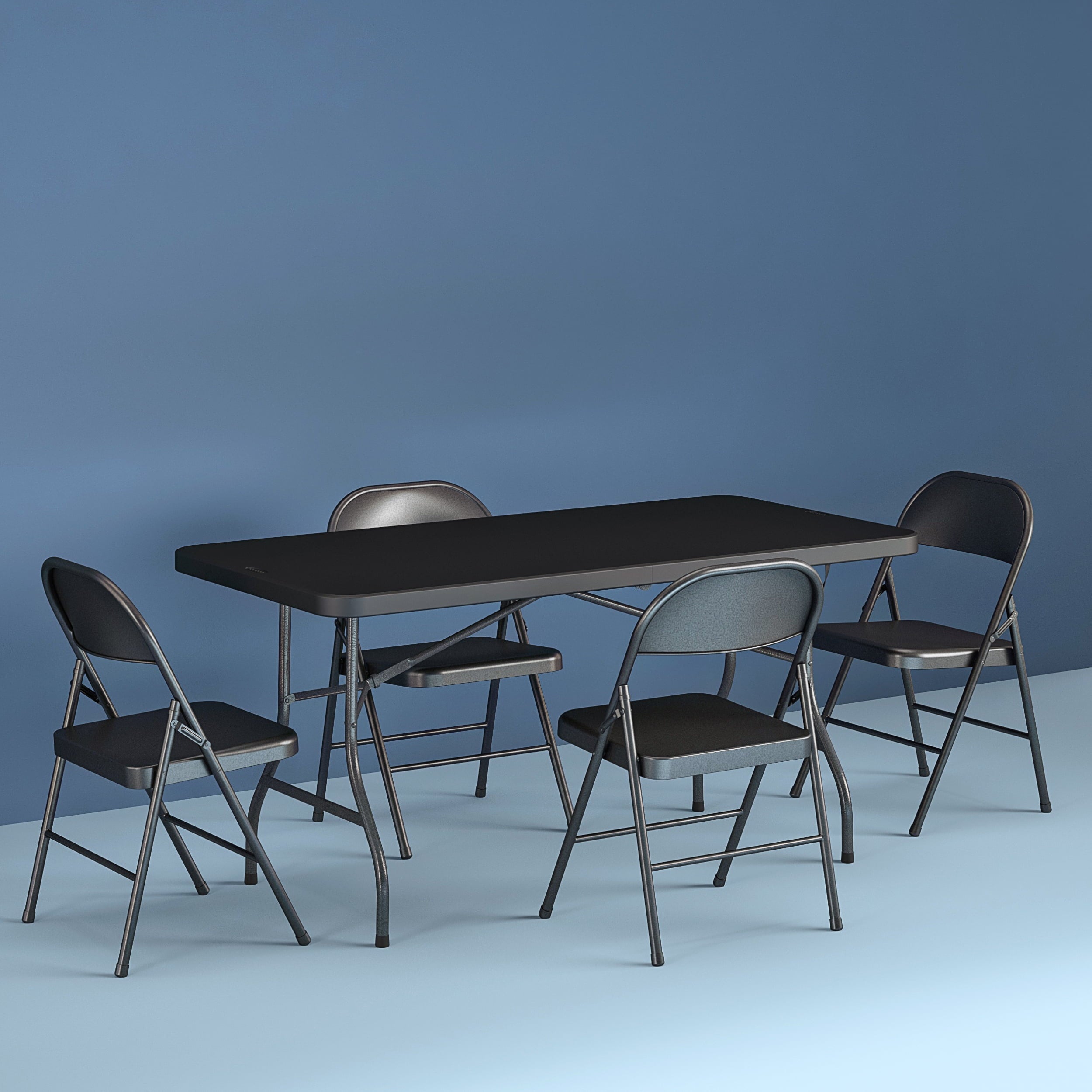 Cosco 6 Foot Centerfold Folding Table, Black