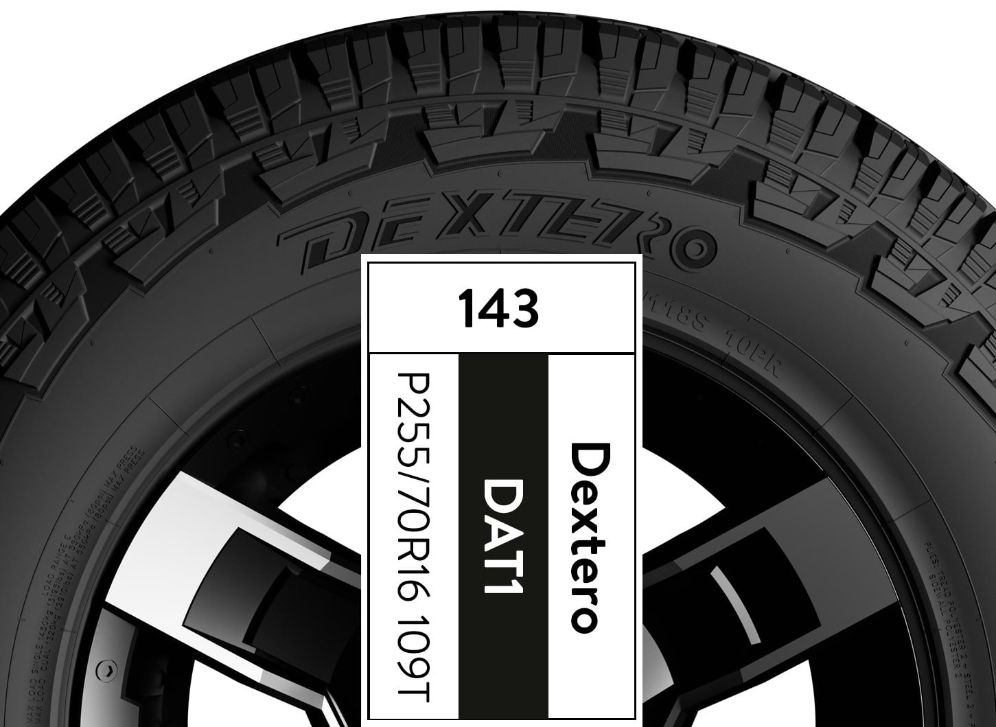 Dextero All Terrain DAT1 P255/70R16 109T Fits: 2004 Ford F-150 XL, 1999-2001 Chevrolet Silverado 1500 LT