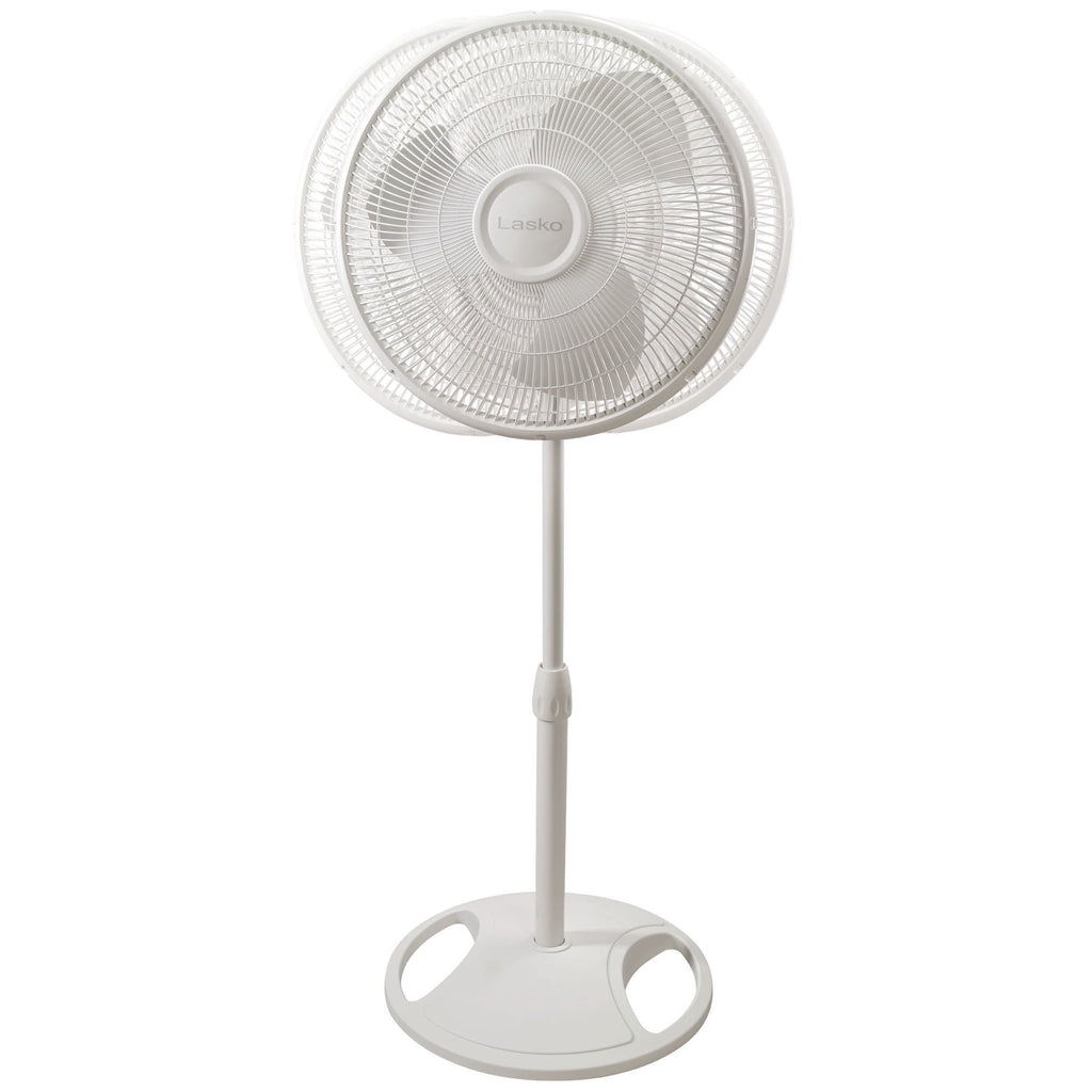 Lasko 16" Oscillating Adjustable Pedestal Fan with 3-Speeds, 47" H, Black, S16500, New