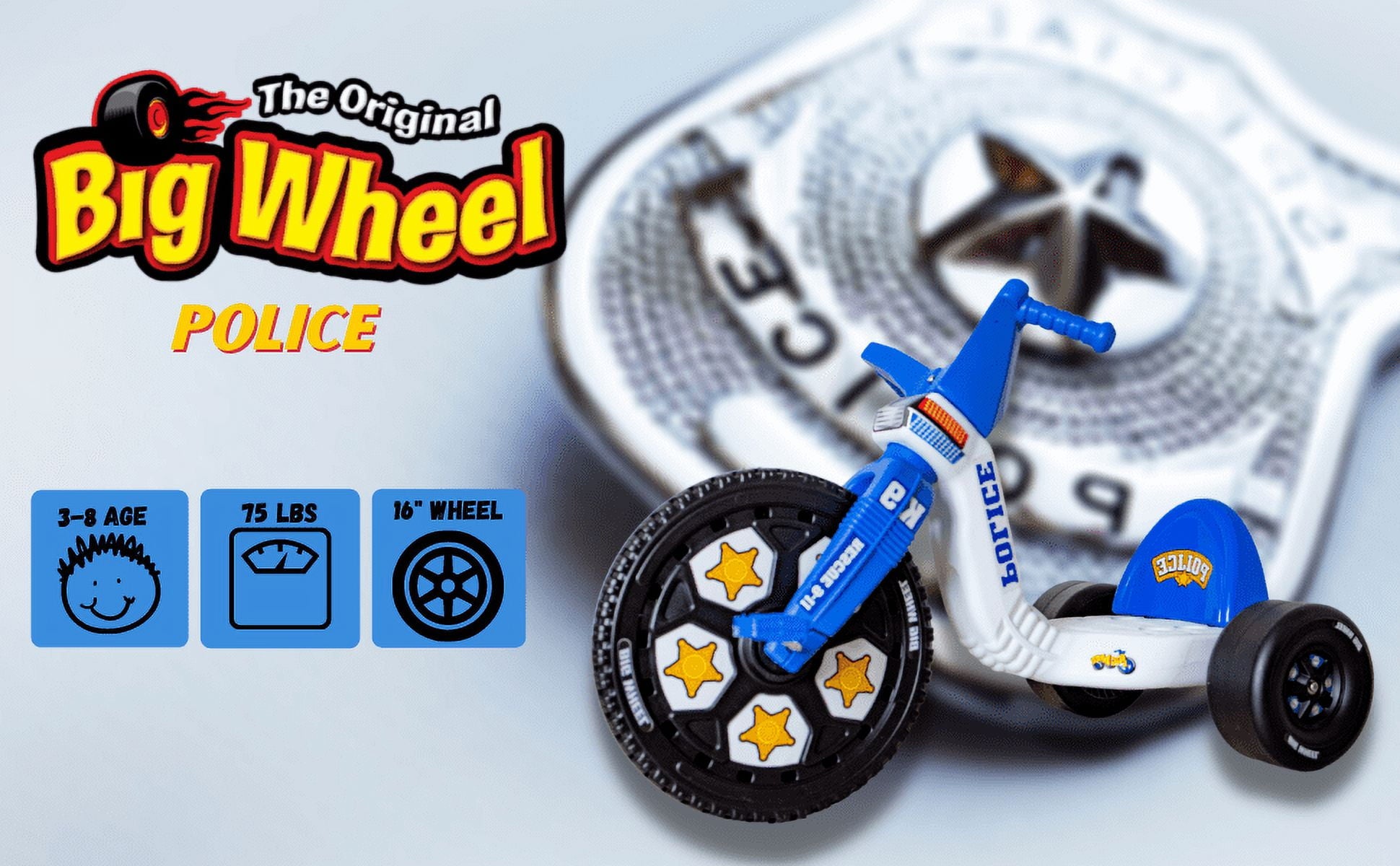 The Original Big Wheel 16 Inch Toddler Tricycle Big Wheel for Kids 3-8 Boys Girls Trike - Rally Racer Edition
