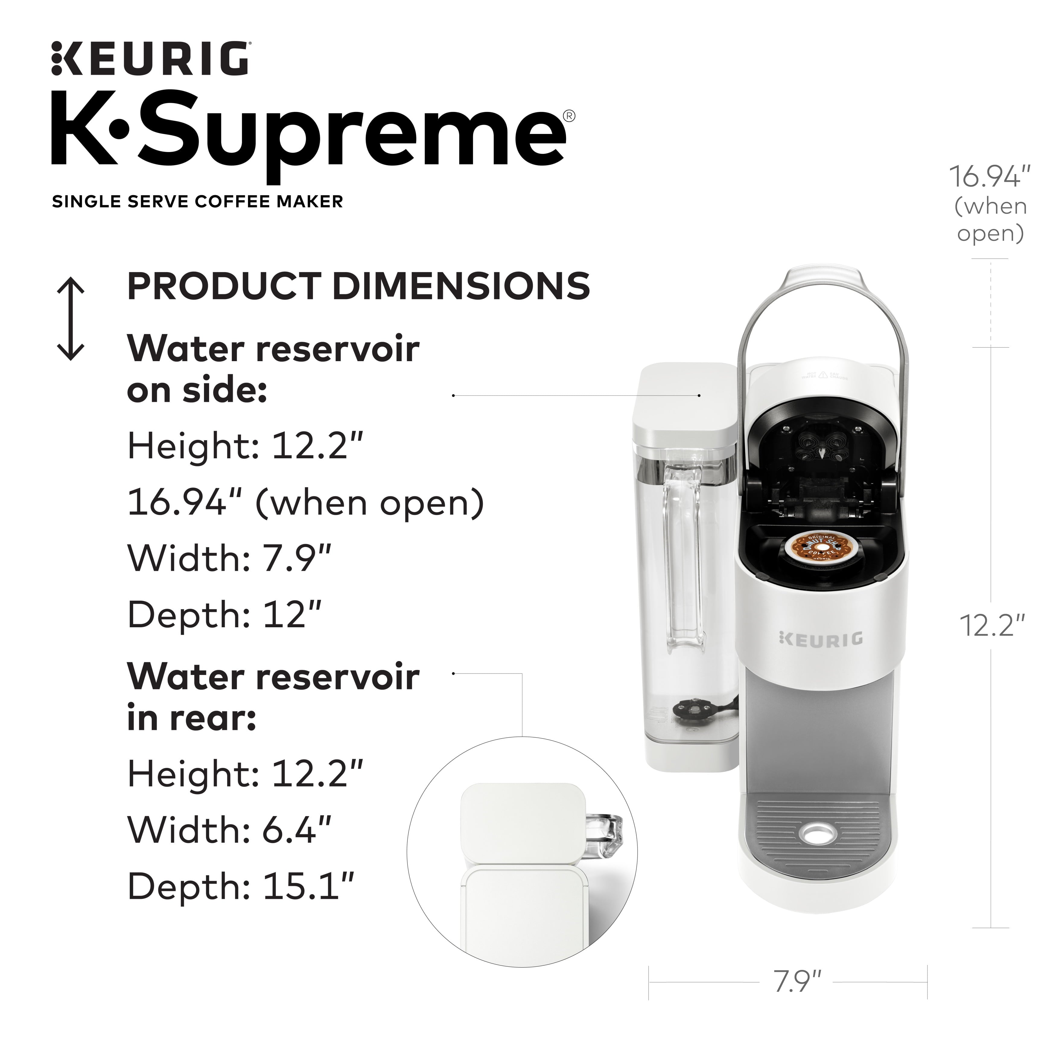Keurig K-Supreme Single-Serve K-Cup Pod Coffee Maker, Black