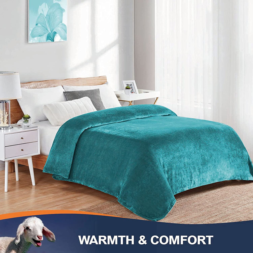 Walensee Ultra Soft Microplush Fleece Throw Blanket, 50" x 60", Orange, Machine Washable