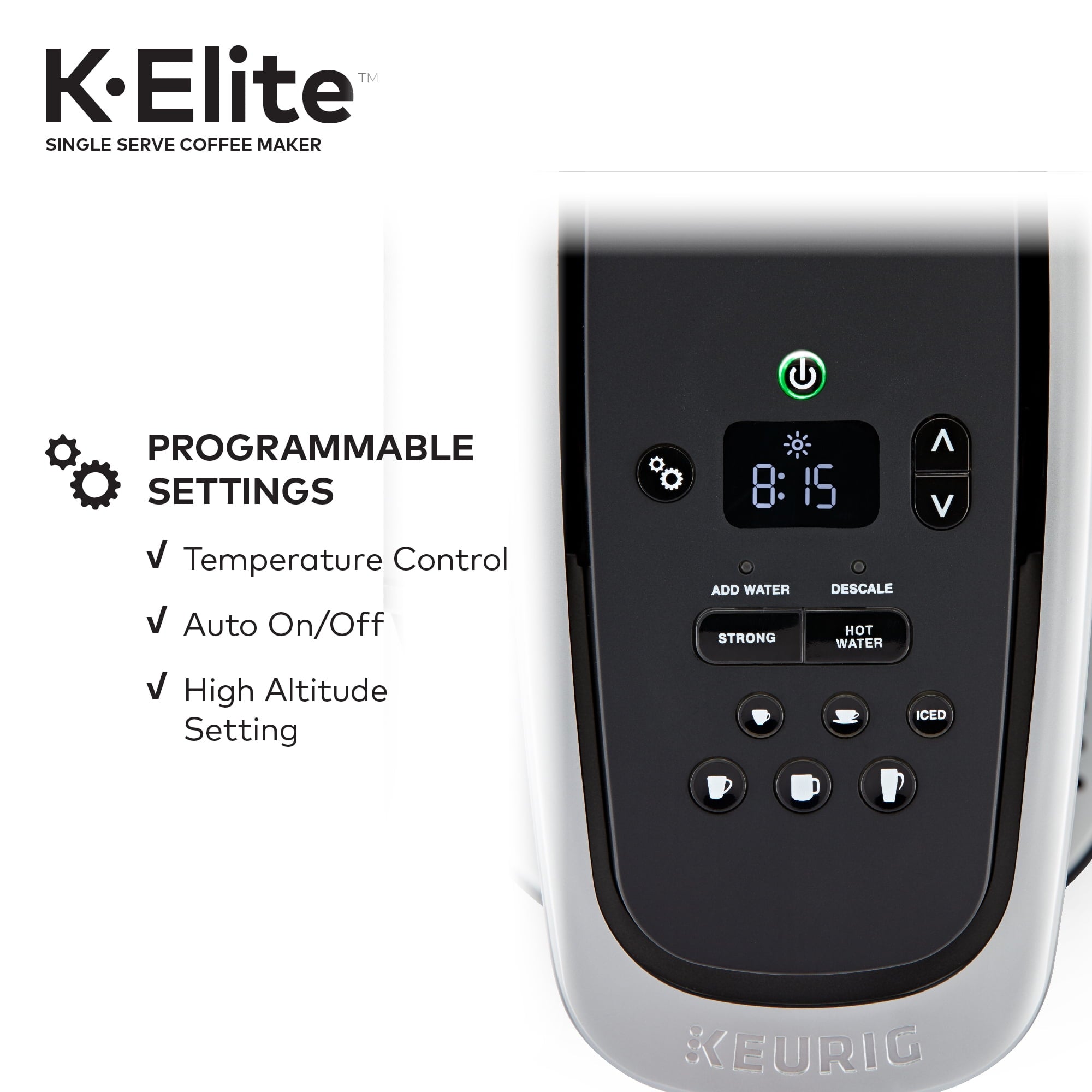 Keurig K-Elite Single-Serve K-Cup Pod Coffee Maker, Brushed Slate