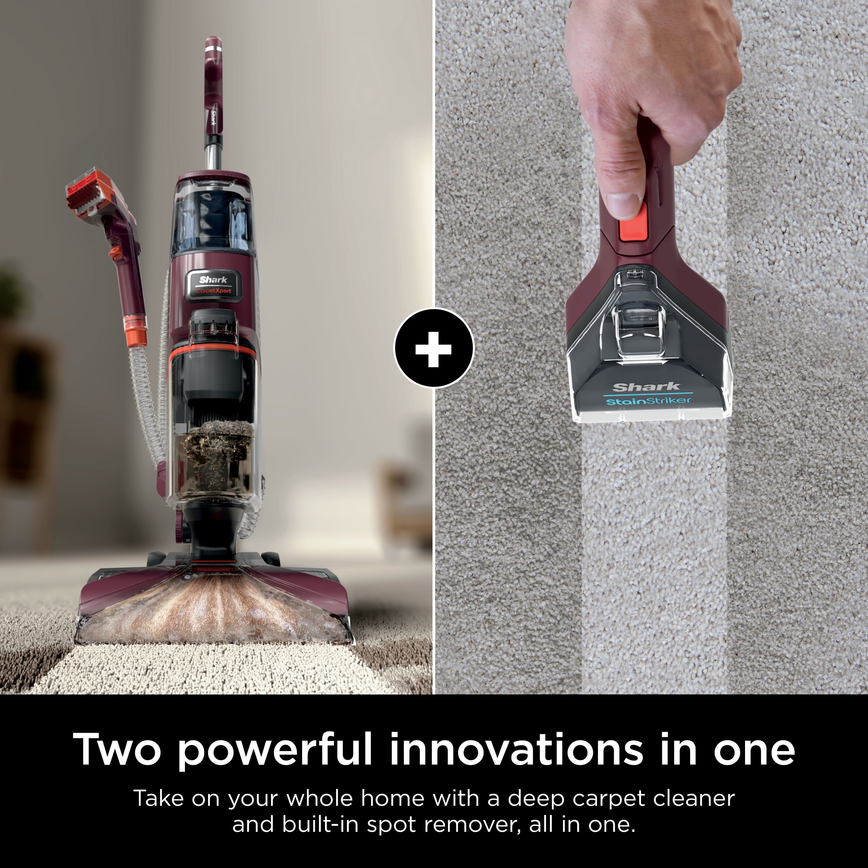 Shark CarpetXpert Upright Carpet & Upholstery Cleaner, Built-In Spot & Stain Eliminator, Carpet Shampooer, EX150, Magenta
