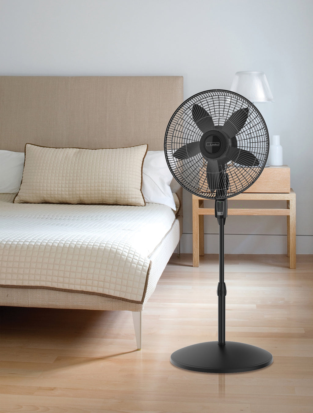 Lasko Cyclone Max 18", 23 ft/s High-Velocity Pedestal Fan, Remote, 53" H, Black, S18605, New