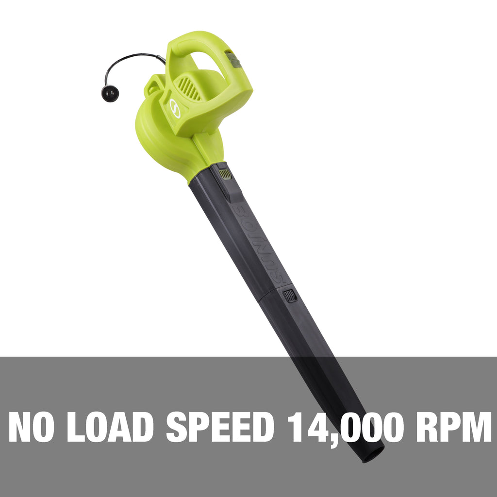 Sun Joe All-Purpose Electric Leaf Blower, 6-Amp, 155-mph, 260-CFM - Green