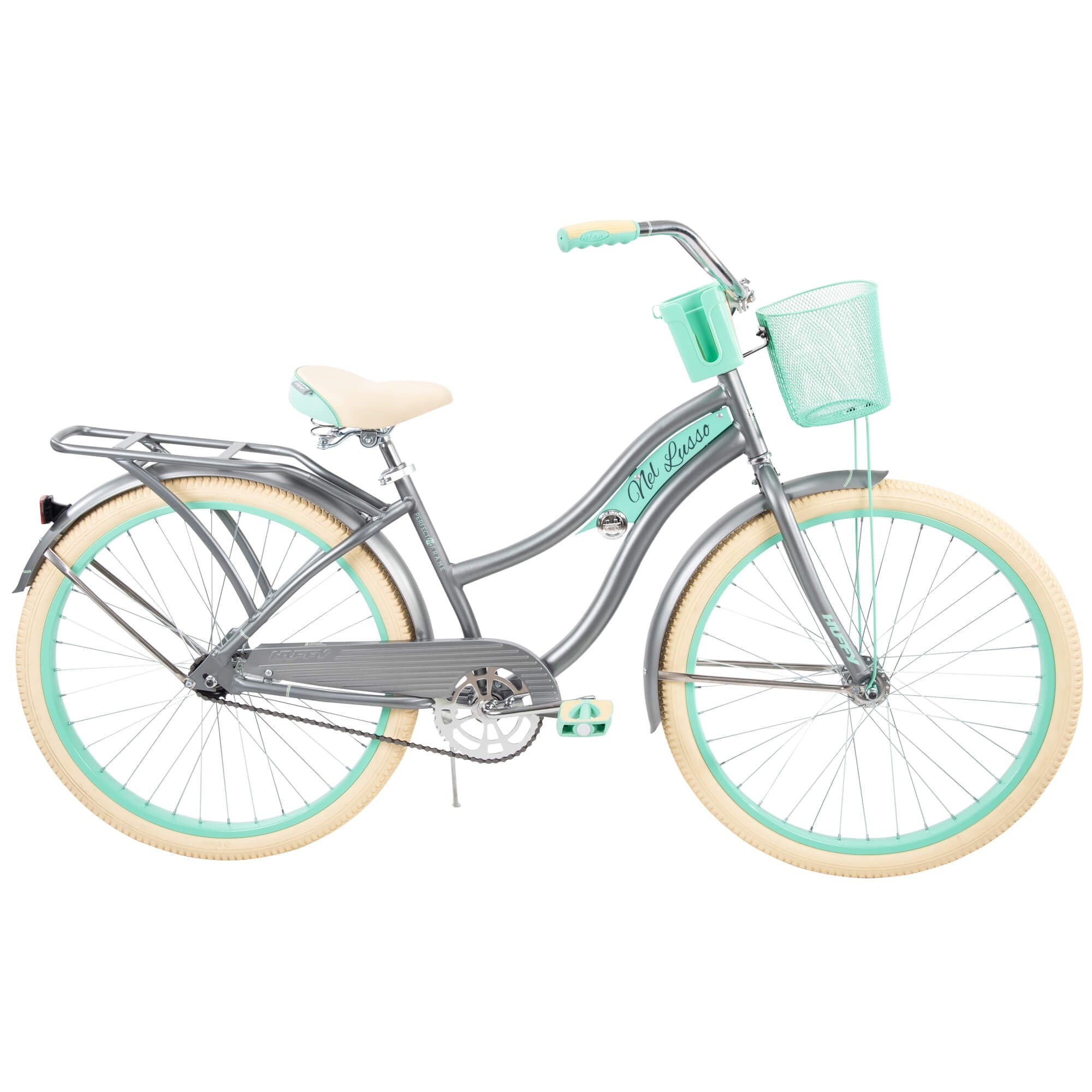 Huffy 26" Nel Lusso Classic Cruiser Bike with Perfect Fit Frame, Women's, Ages 13" Years, Light Blue