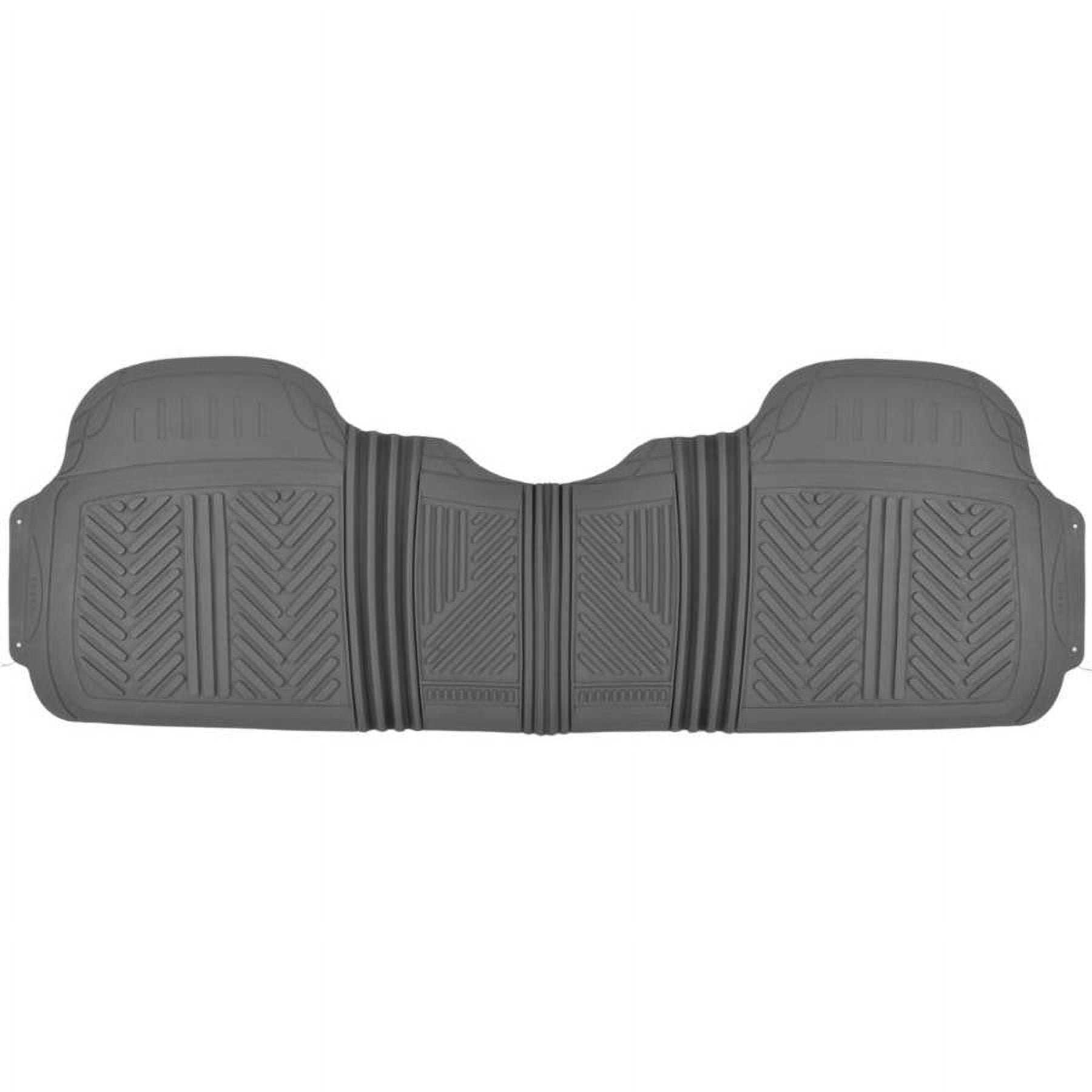 Motor Trend 100 Percent Odorless Car Floor Mats with Standard Trunk Cargo Mat, 4 Pieces Rubber Protection, Black Beige Gray